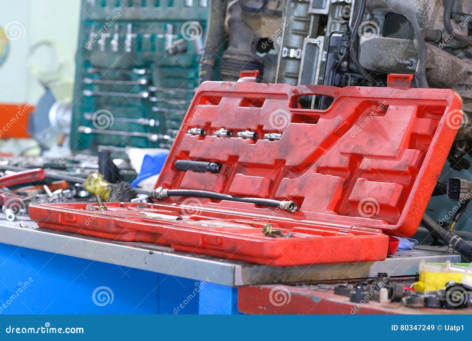 Set of tools in a box stock image. Image of metallwork 80347249