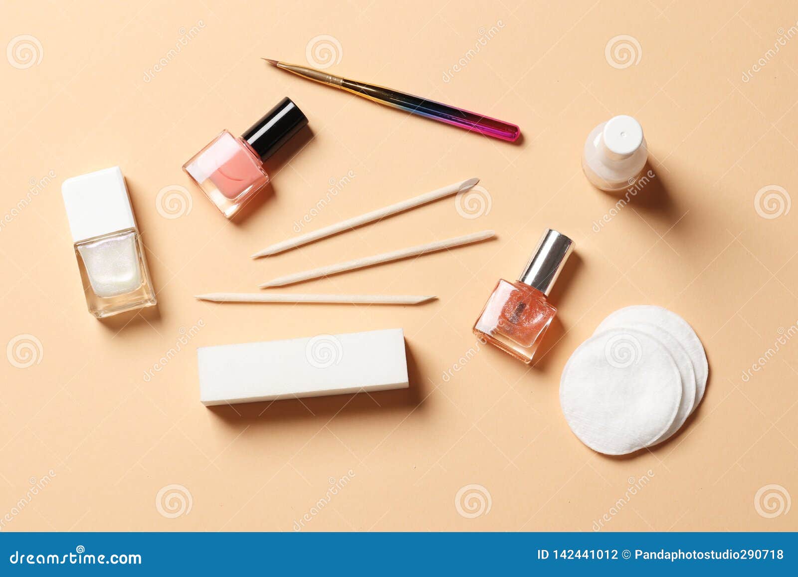 A Set of Tools for Manicure and Nail Polish Stock Photo - Image of ...