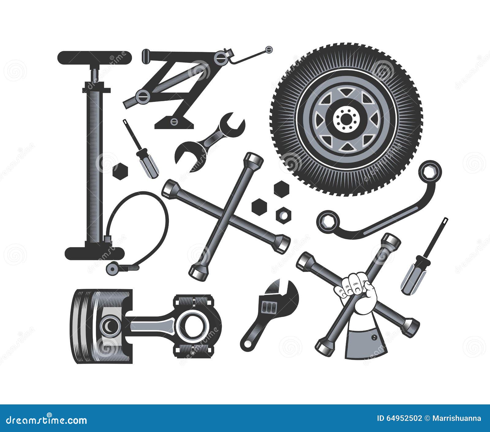 Set of tools for repair stock vector. Illustration of design 64952502