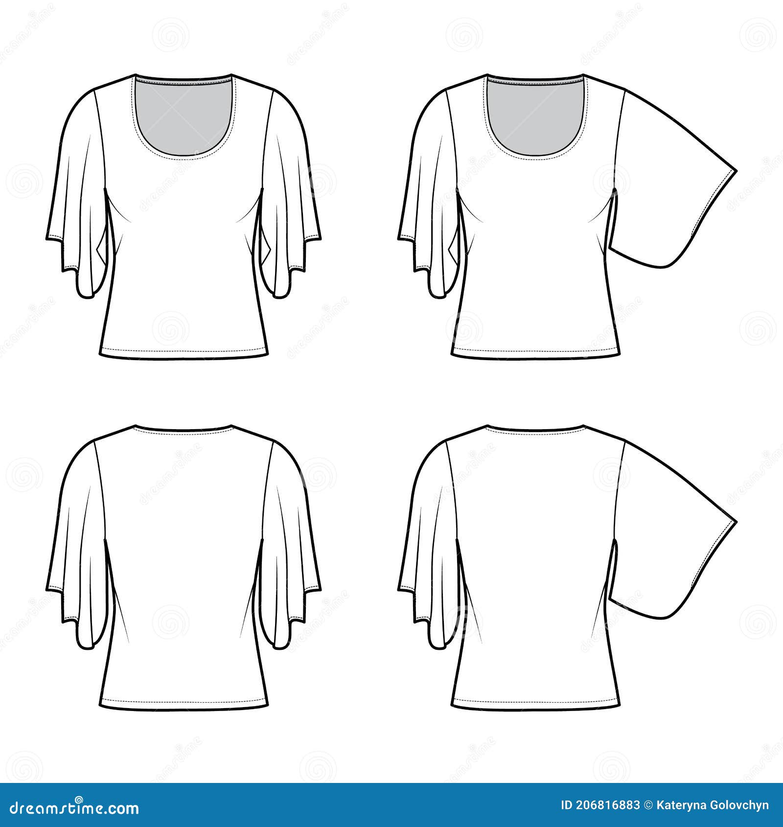 Relaxedfit Roundneck Top With Kimono Sleeves Blouse Design High Vector,  Blouse, Design, High PNG and Vector with Transparent Background for Free  Download
