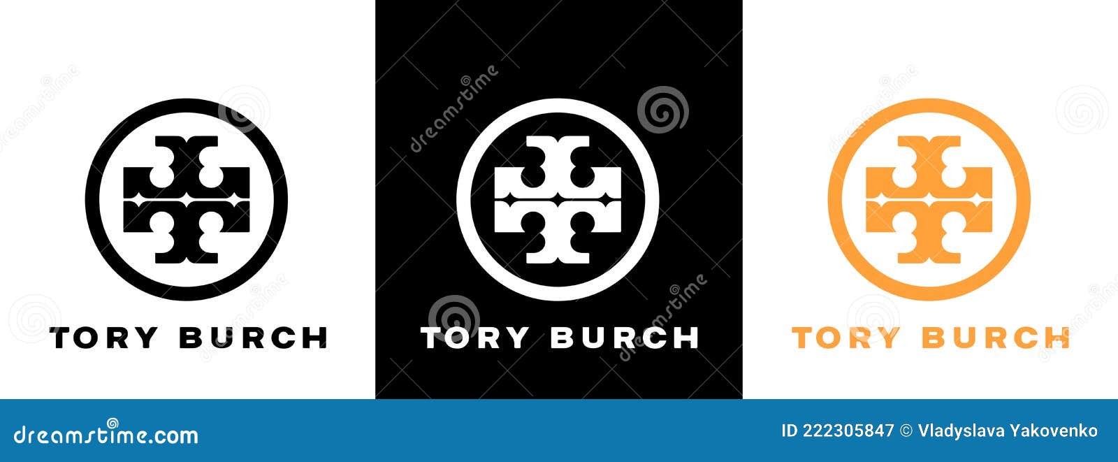 Set of Tory Burch Logo. Popular Clothing Brand. TORY BURCH Famous Luxury Brand. Vector, Icon. Ukraine - 25, 2021 Editorial Photography - Illustration collage, sign: 222305847