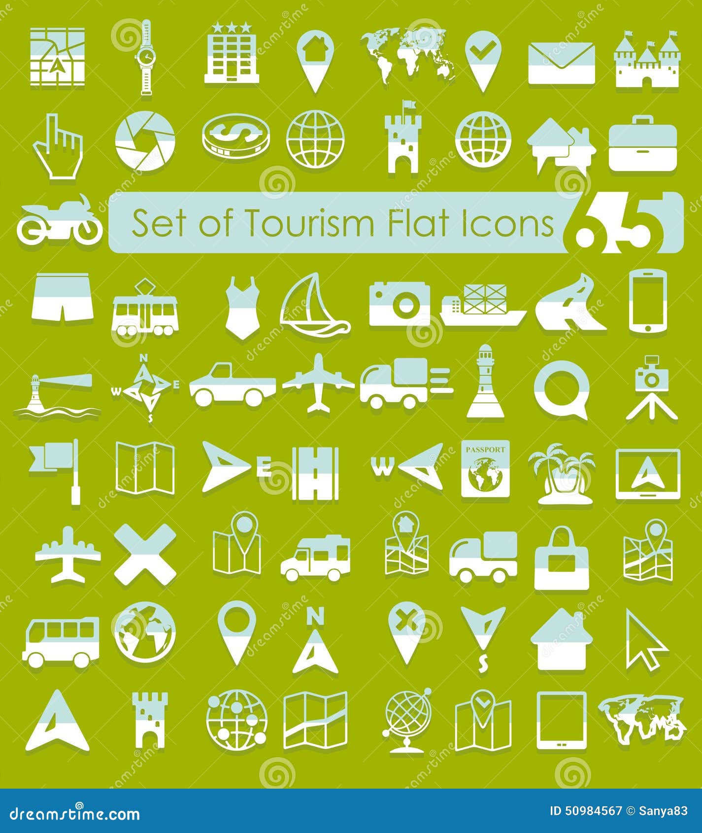 Set of tourism icons stock vector. Illustration of plane - 50984567