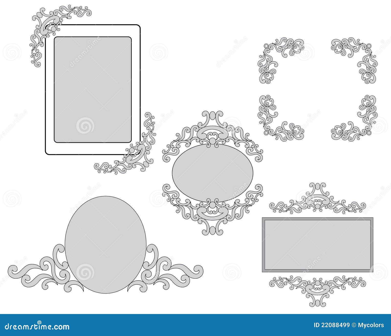 set - tracery and frames for  - 