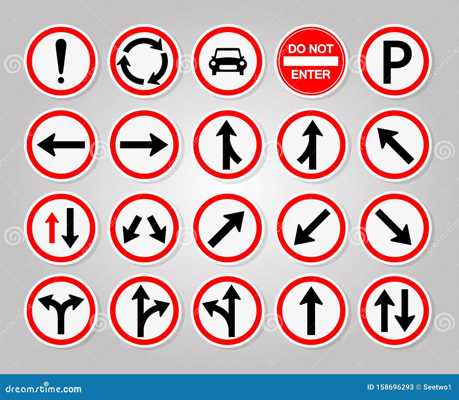 Set of forbidden road signs isolated on white Stock Vector Image & Art -  Alamy