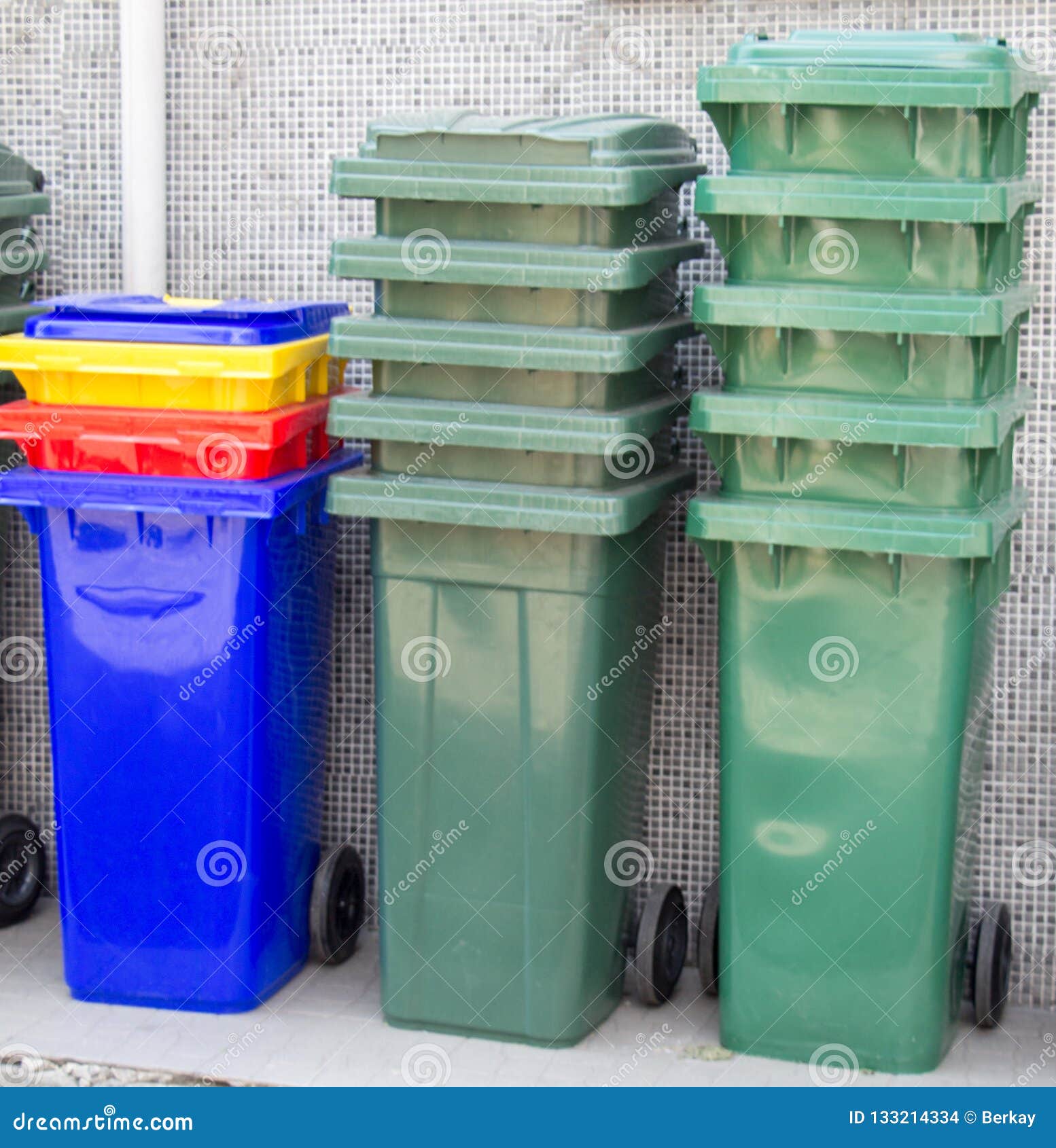 Set of Trash Bin Made of Plastic Stock Photo Image of outline, basket