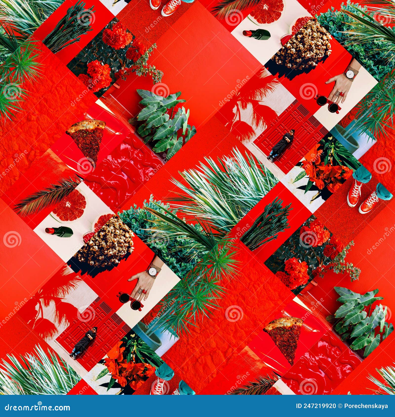 20+ Christmas Collage Aesthetic Ideas : Bright Red and Green Collage 1 -  Fab Mood