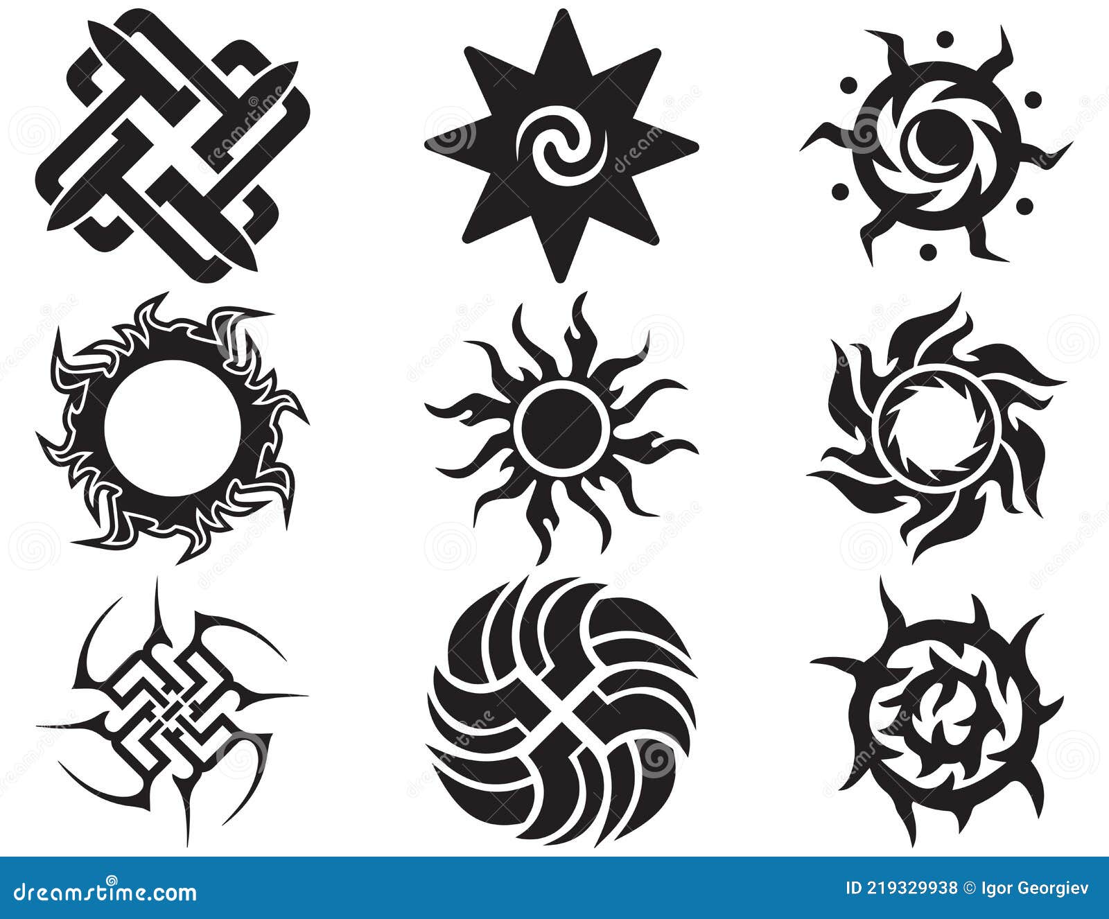 Set of Maori Tribal Tattoos Vector Illustration Poster Template Stock ...