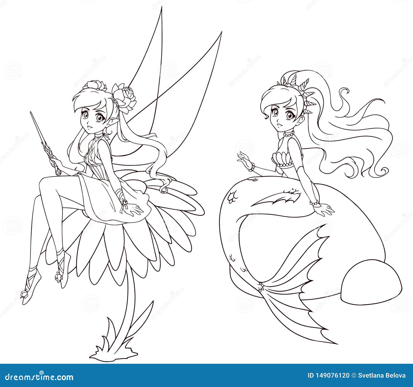 Free Anime Fairy Girl Coloring Page  Coloring Page Printables  Kidadl