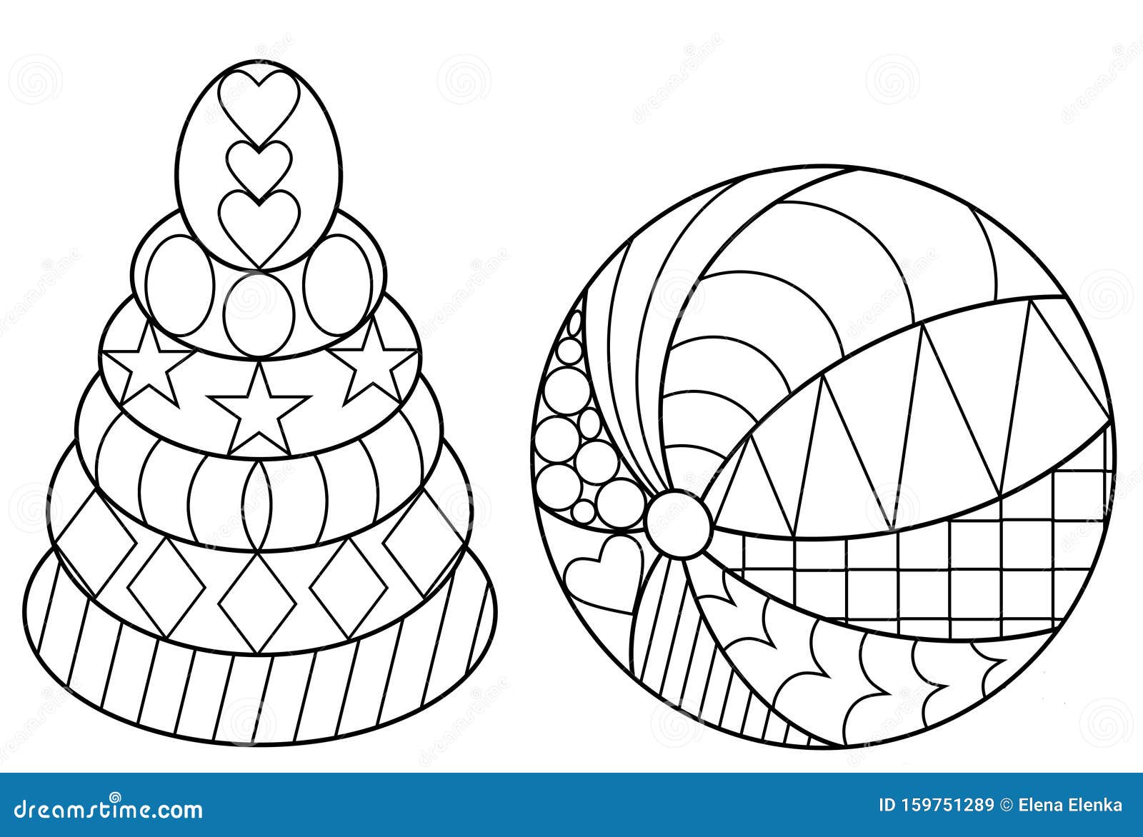Set Of Two Coloring Pages For Children. Coloring Book With The Set Of Two Coloring Pages For Children. Coloring Book With The