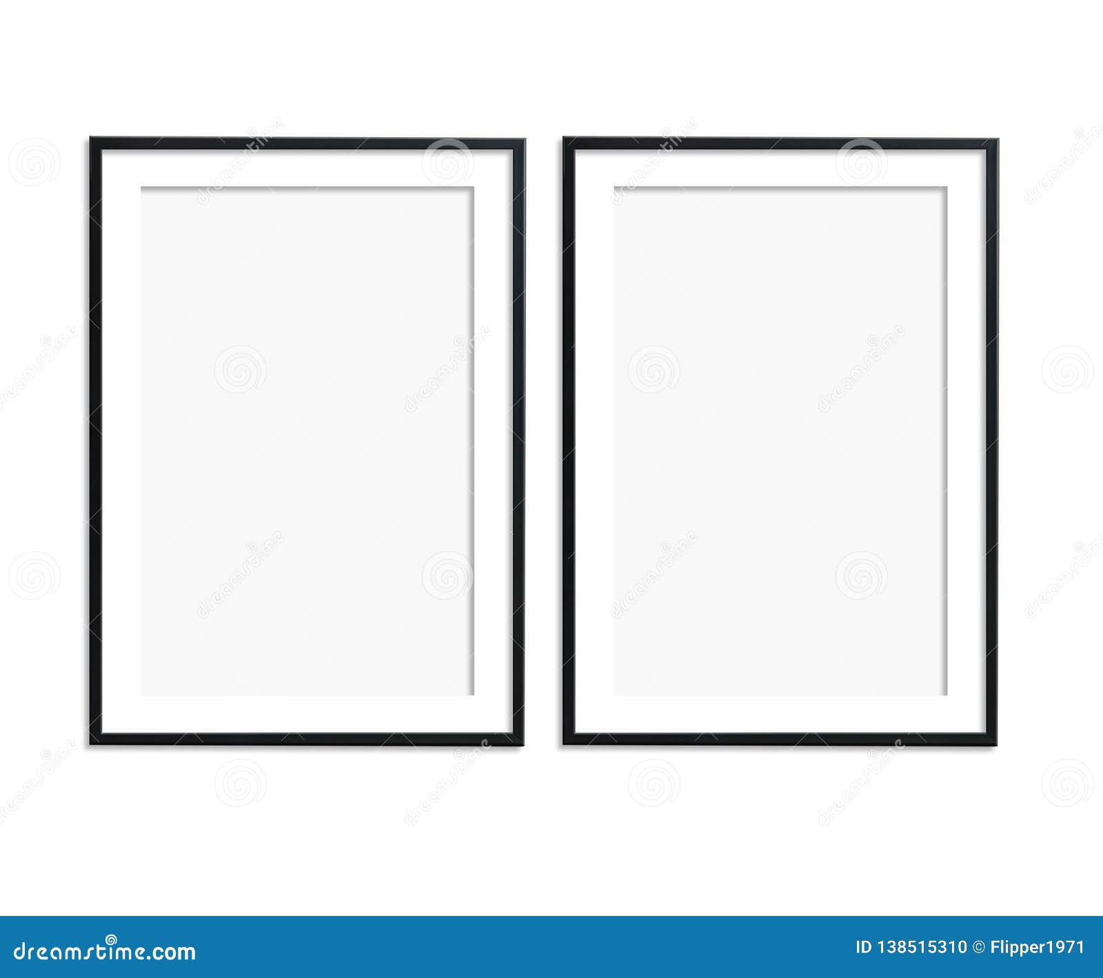 Download Set Of Two A4 Digital Frames Black Frame Mockup Stock Photo Image Of Background Template 138515310