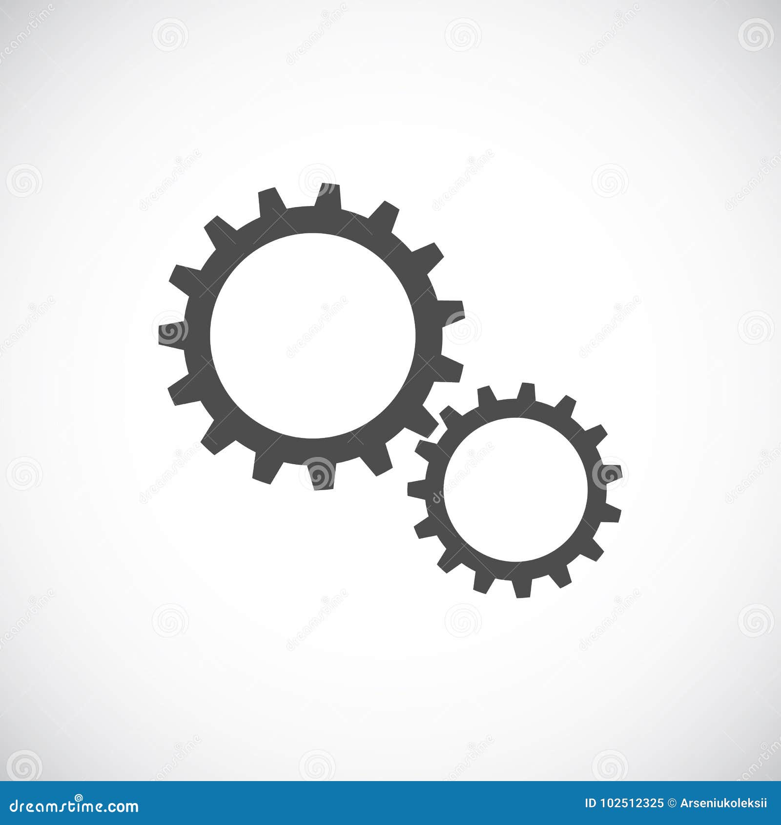 Set of two gears stock vector. Illustration of object 102512325