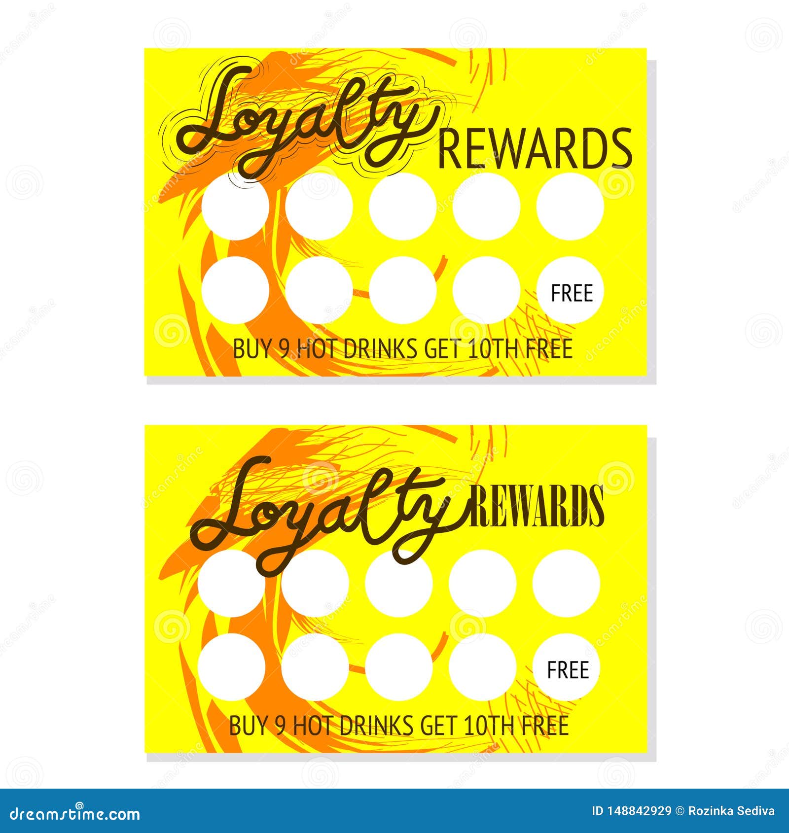 Set Of Two Loyalty Rewards Card For Hot Drinks Templates. Abstract With Customer Loyalty Card Template Free