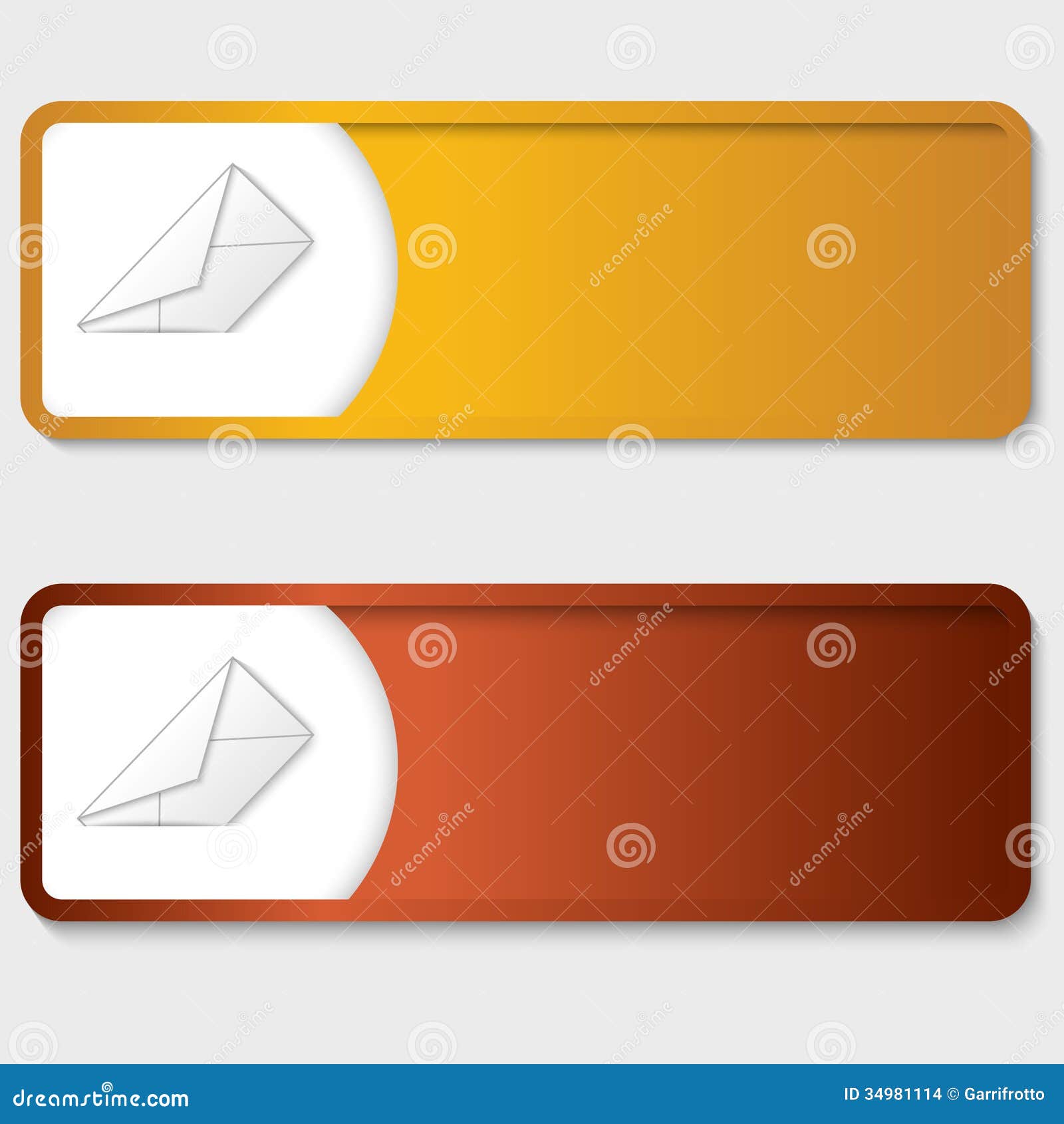 Set of two text boxes stock vector. Illustration of envelope 34981114