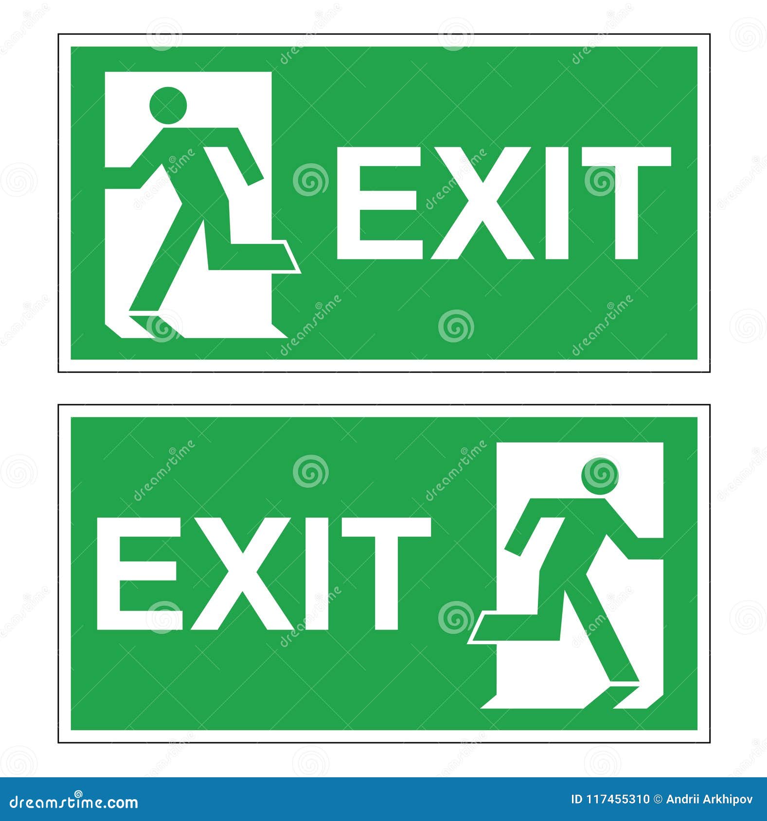 Exit and Evacuation Signs EXIT SIGN EXIT ARROW TOP LEFT 