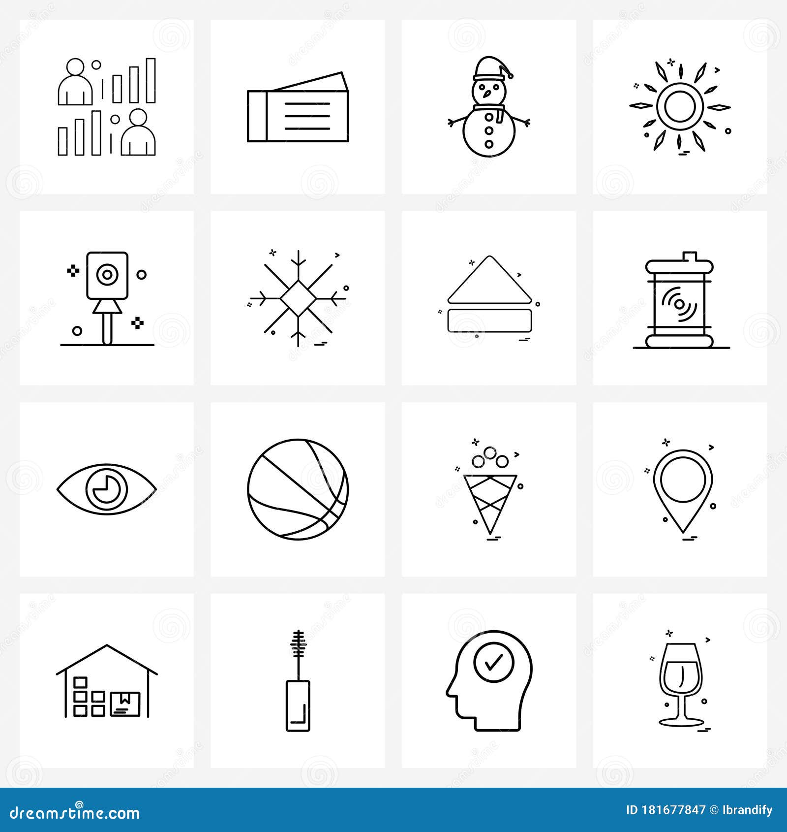 Set of 16 UI Icons and Symbols for Lollipop, Candy, Snow, Hotness, Hot ...