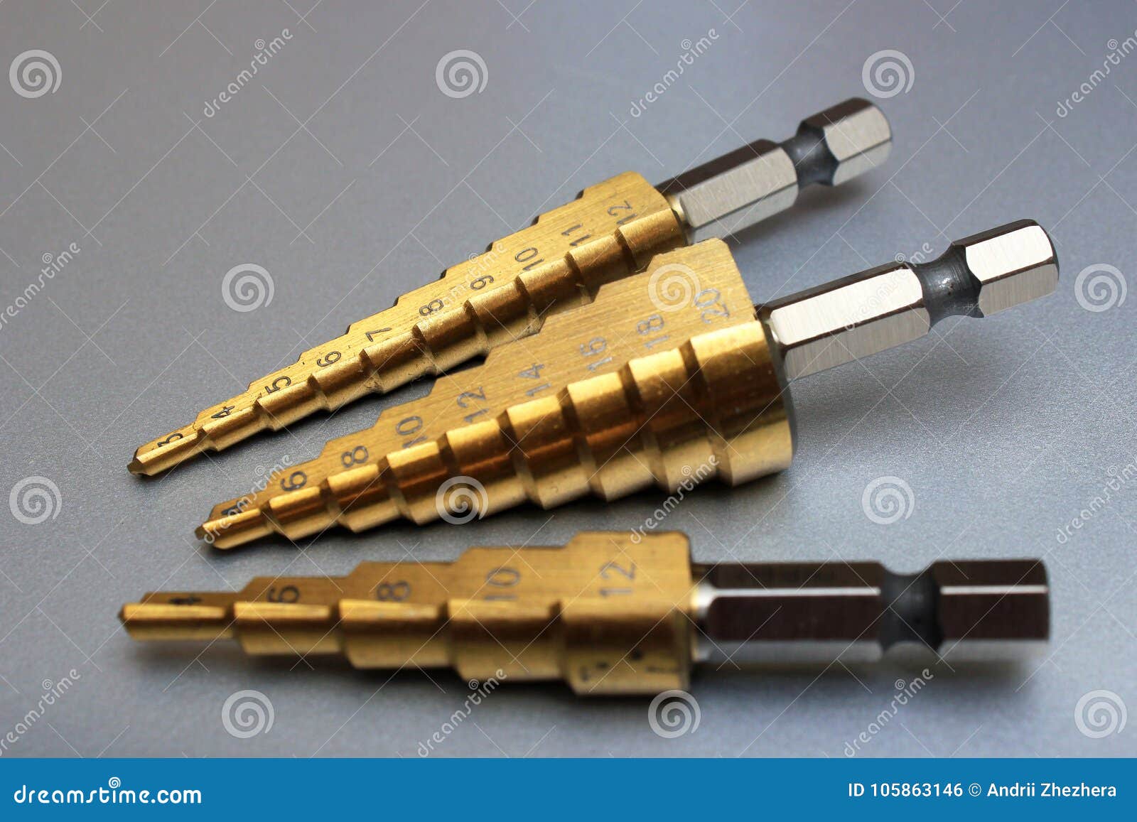 set of unibits, or step drill bits