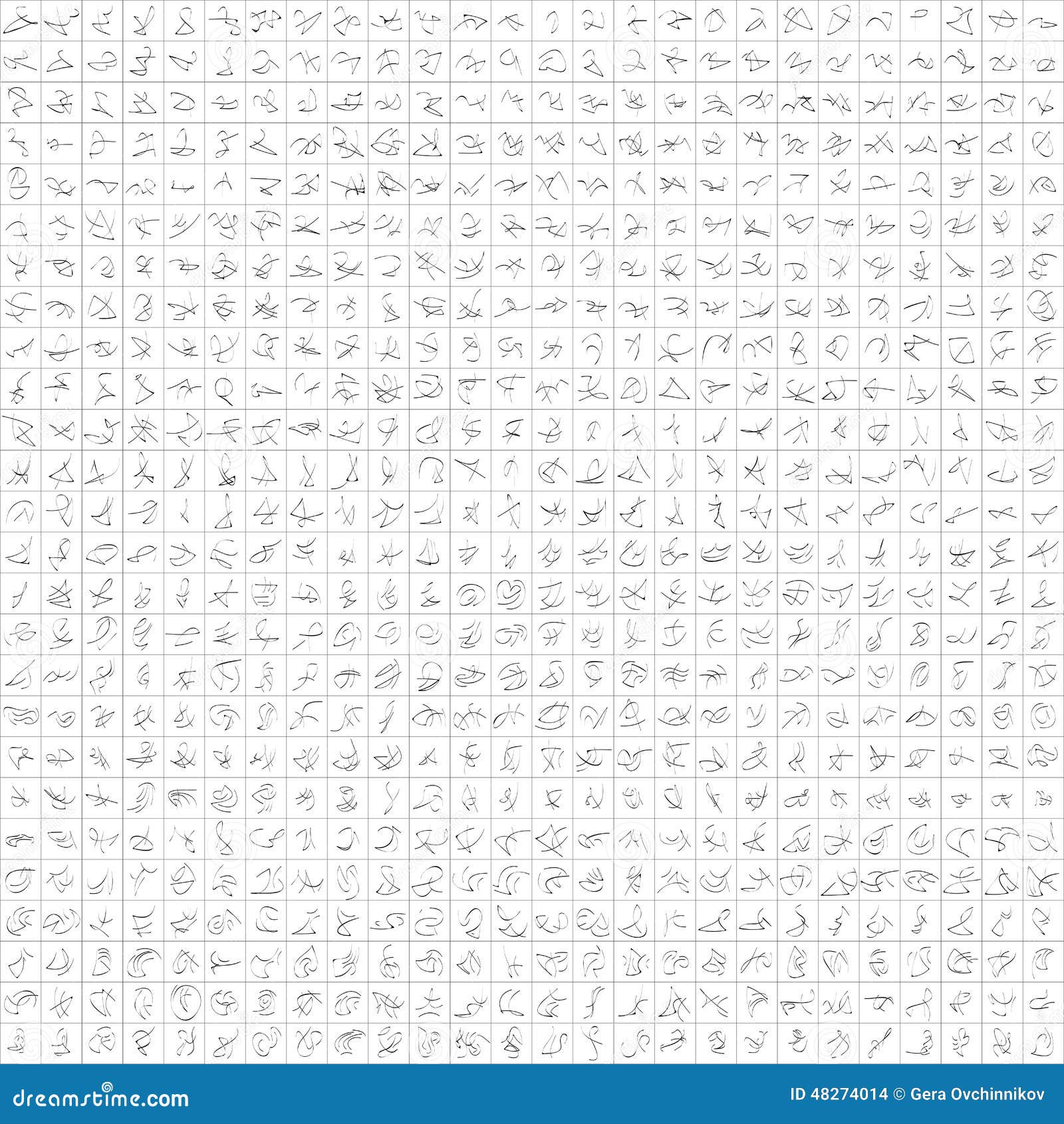 Set Of 625 Unique Symbols Vector Illustration 48274014