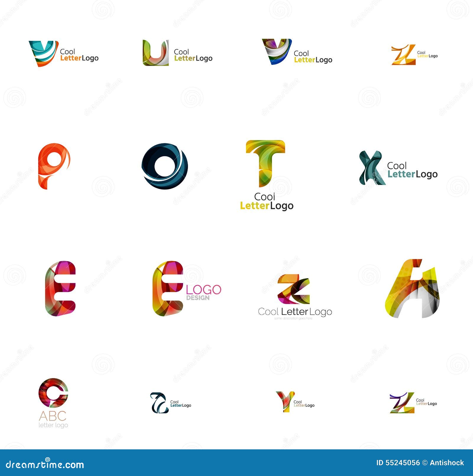 Set Of Universal Company Logo Ideas Business Icon Stock Vector Illustration Of Design Logo