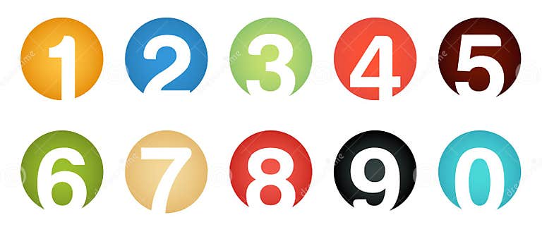 Set of Unusual Isolated Number Icons Stock Vector - Illustration of ...