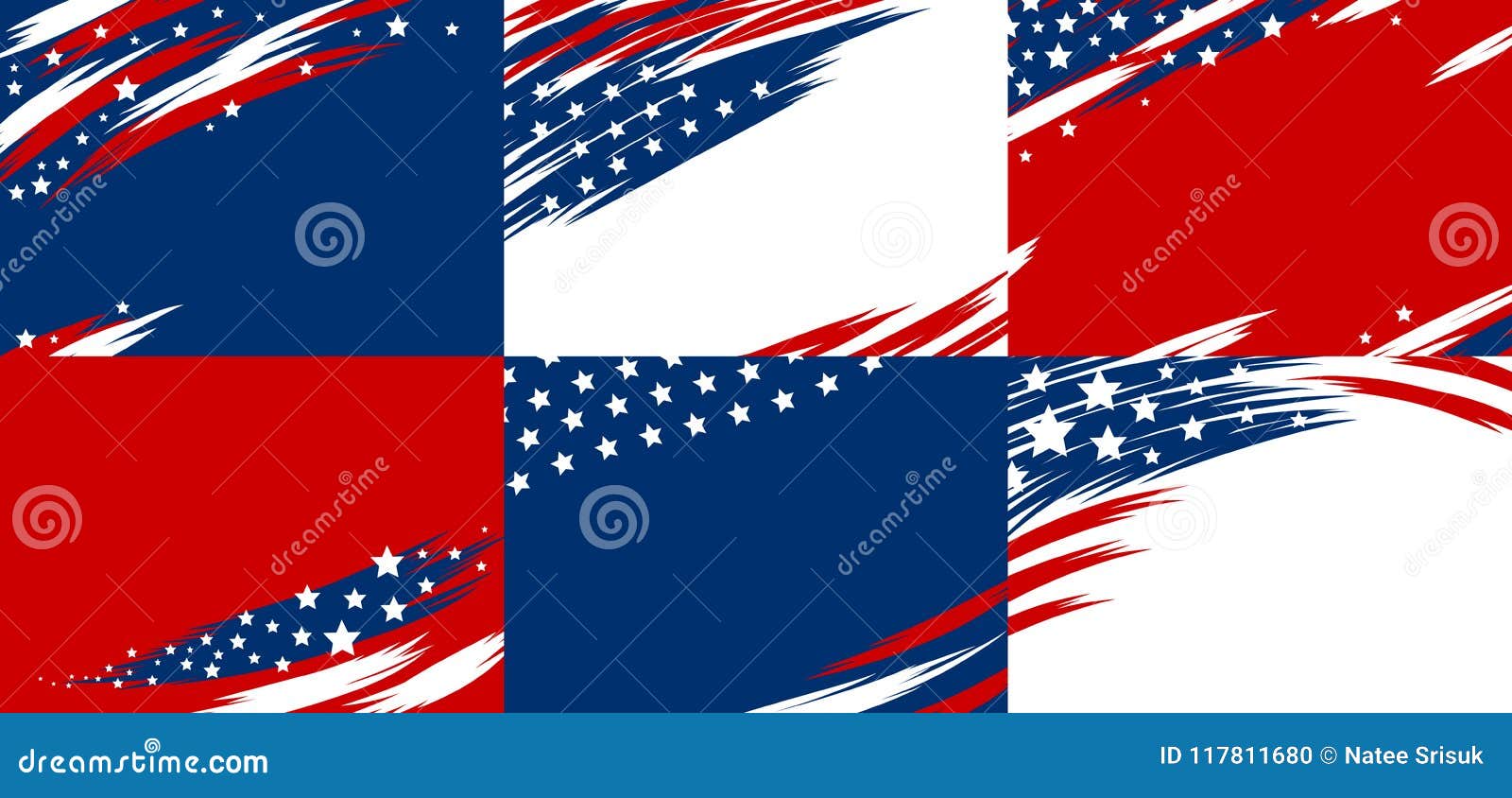set of usa banner abstract background  of american flag