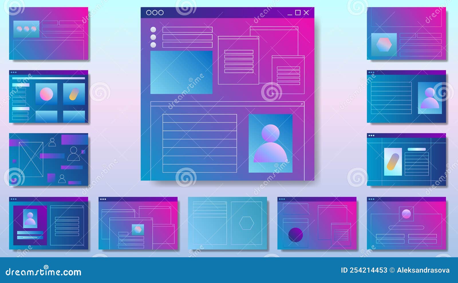 Set with User Interface Concept Forms. Abstract  Pages and Ui