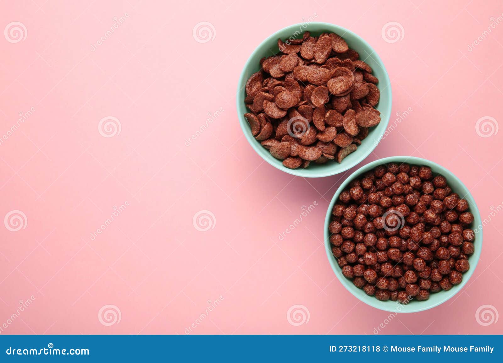 Set of Various Breakfast Cereals on Pink Background. Vertical Photo