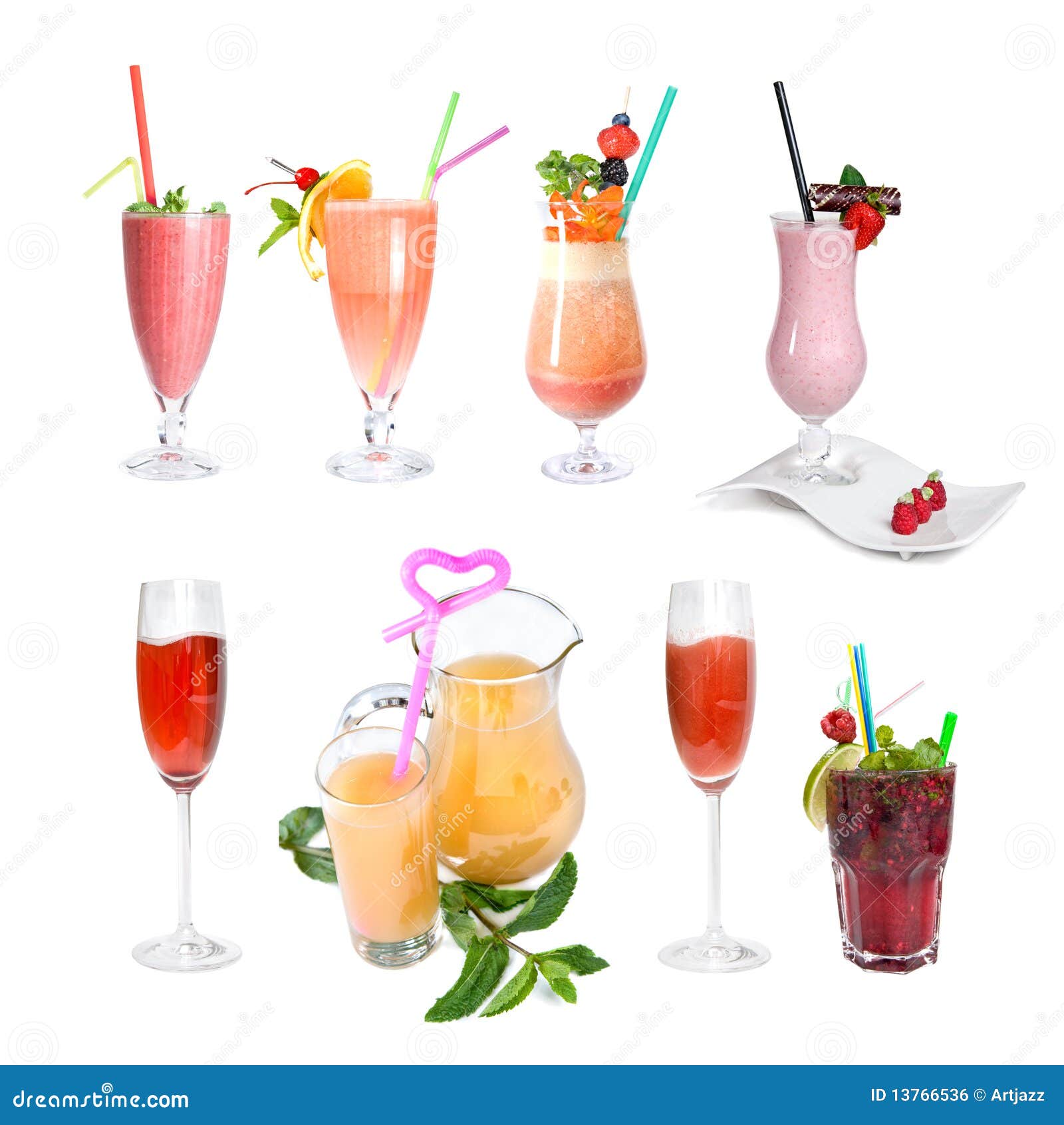 Set of Various Cold Cocktails Stock Photo Image of citrus, leaf 13766536