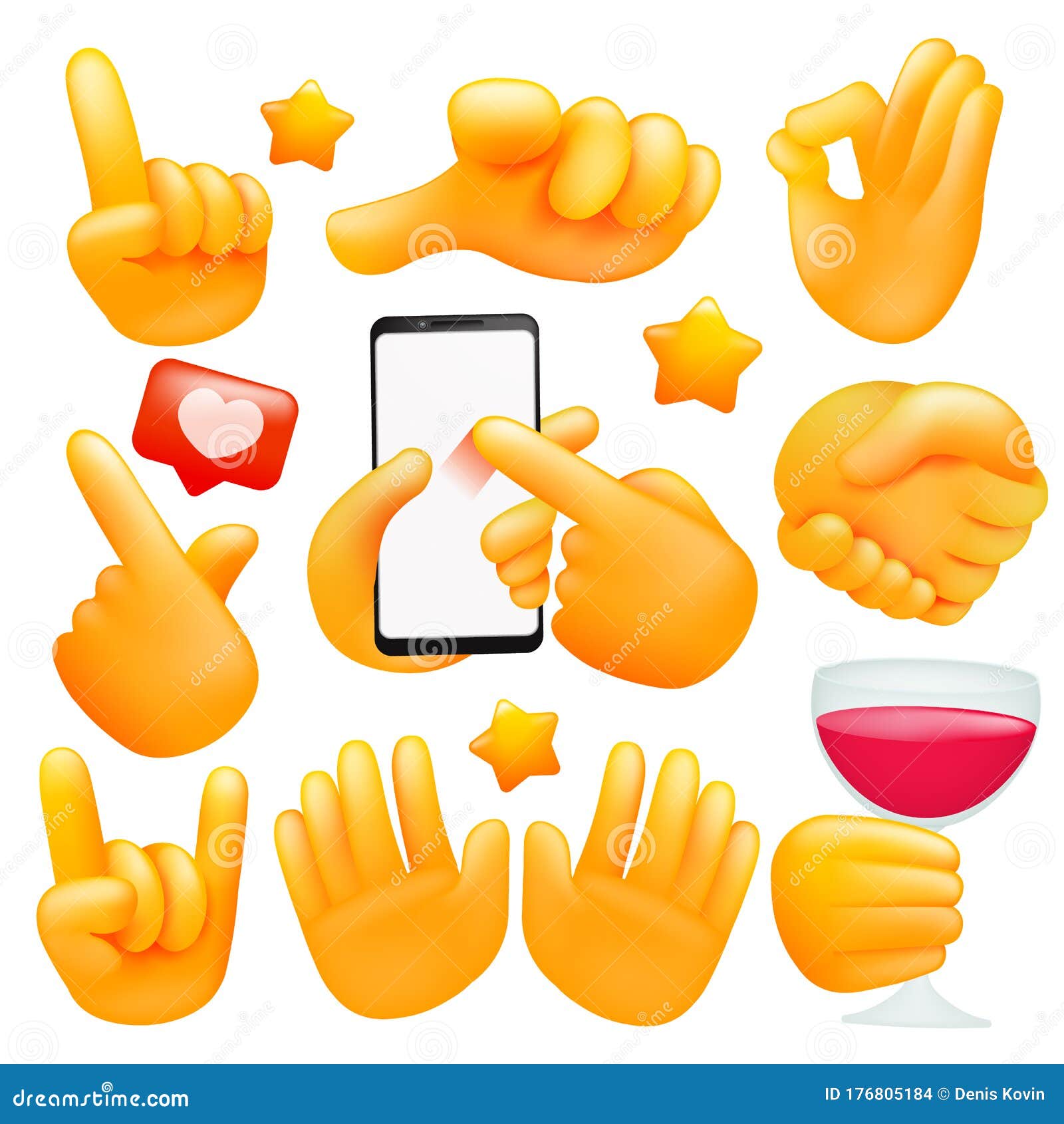 Clipart cartoon of two emoji emoticons shaking hands ai eps 