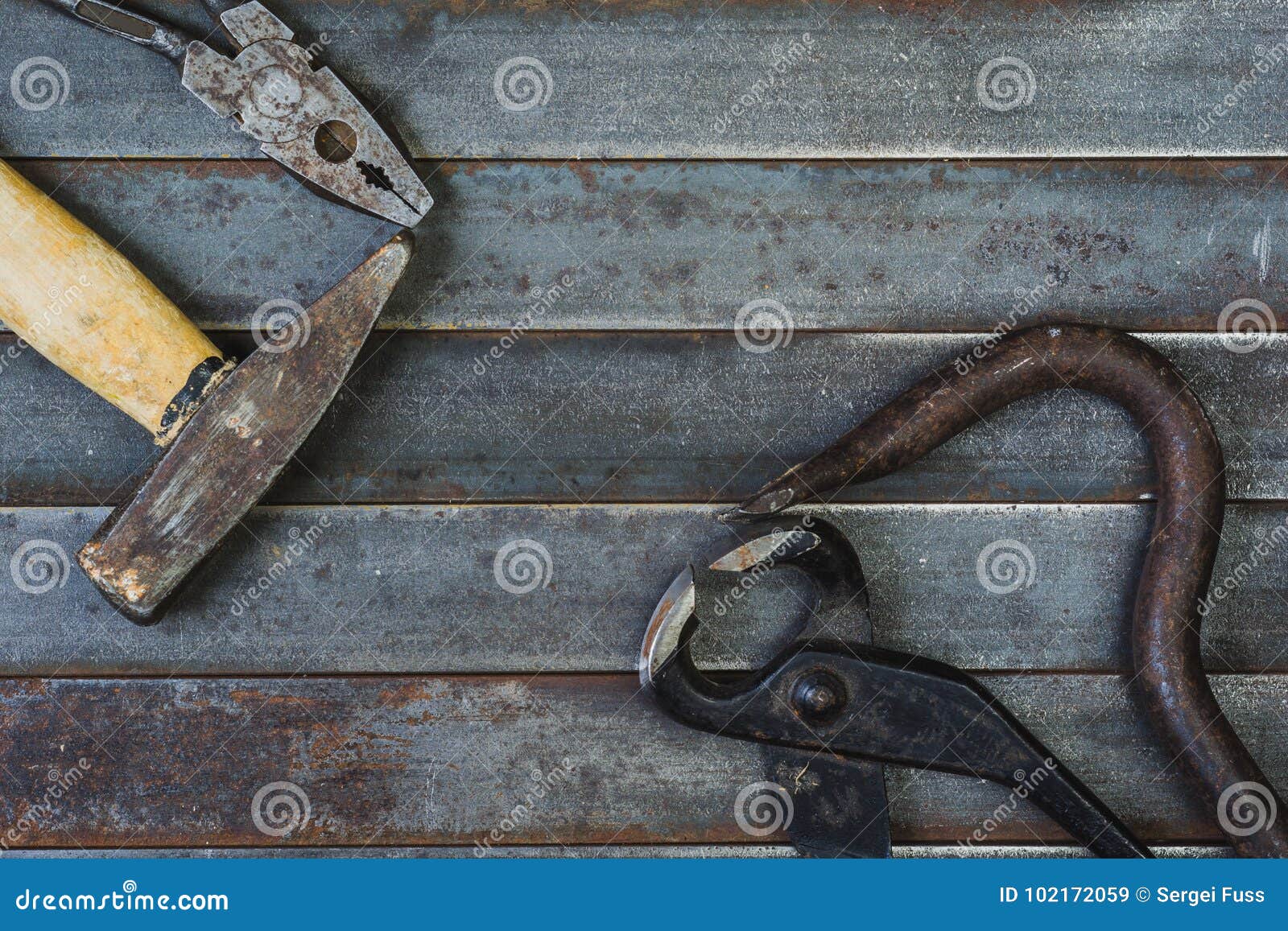 Set of Various Equipment, Instruments and Tools for Manual Work Stock