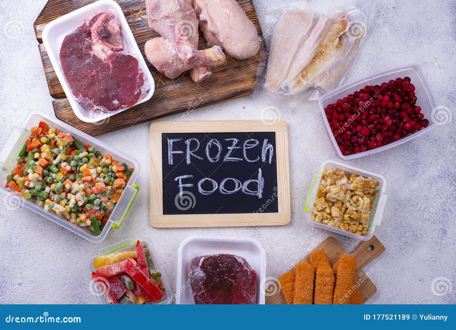 Set of Various Frozen Stock Image Image of nutrition, chalkboard: 177521189