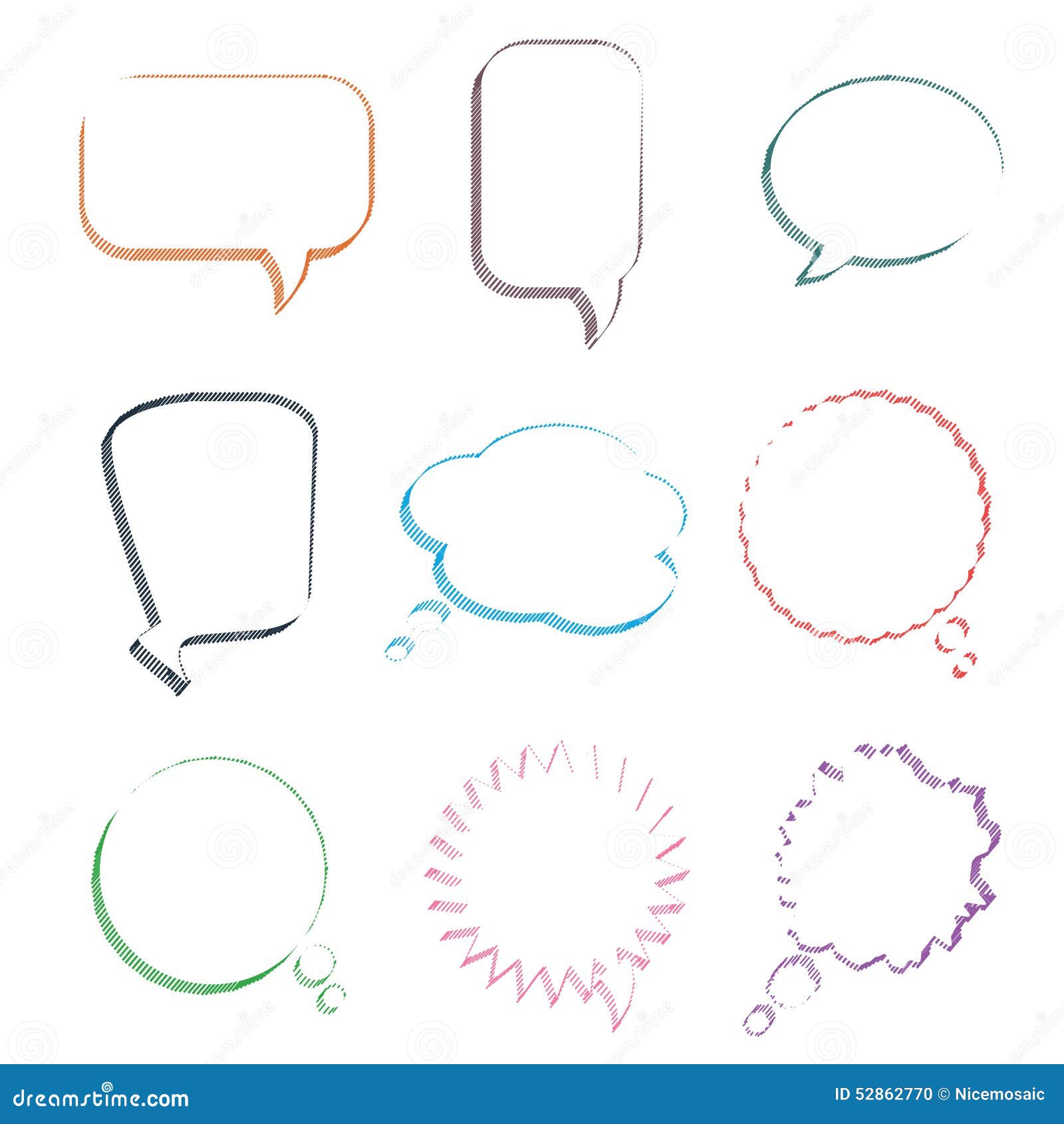 Set of Various Speech Bubbles, Vector Stock Vector - Illustration of
