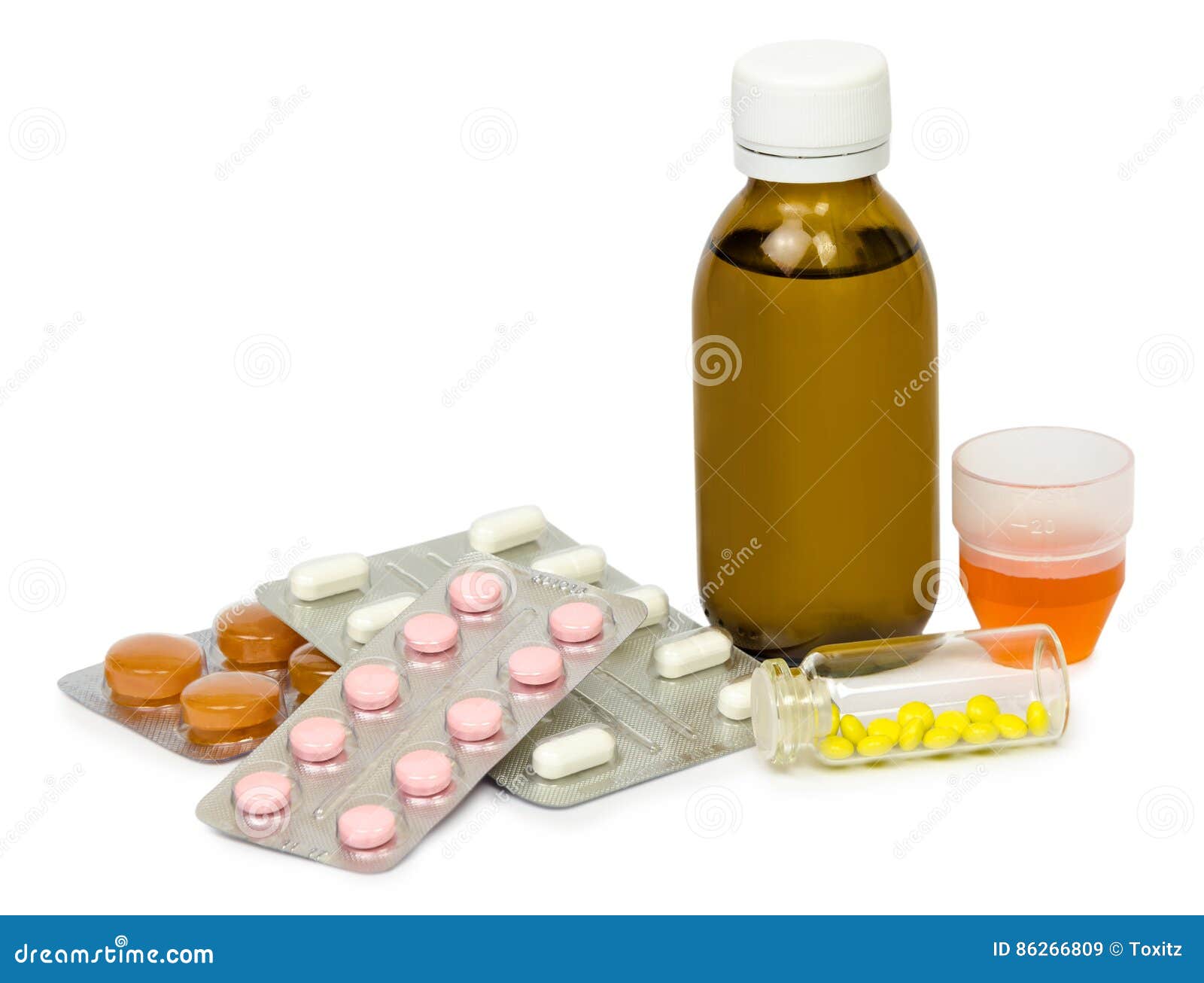 Set of Various Tablets for the Treatment or Weight Loss. Isolated Stock