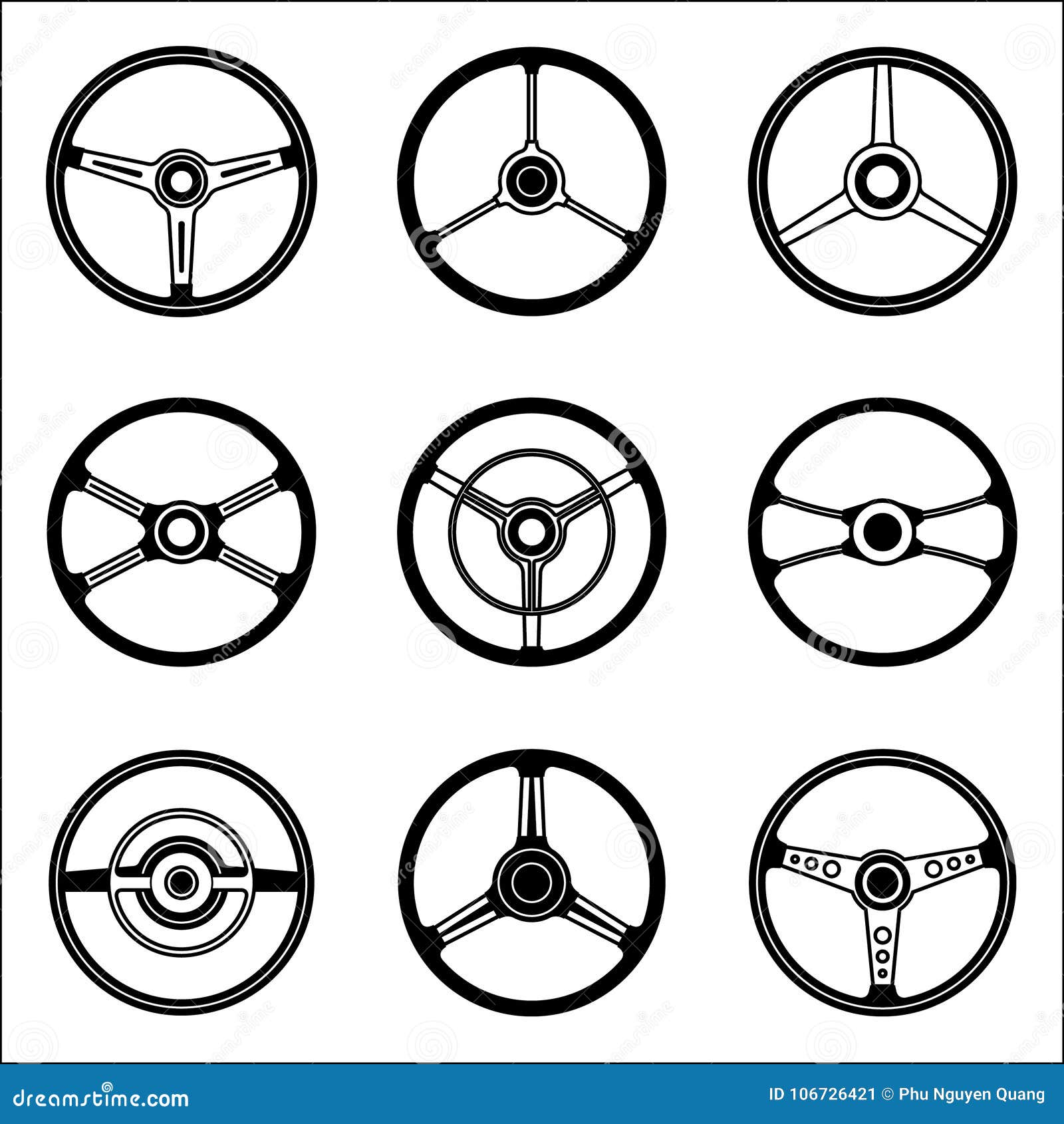 Set of Various Types of Car Wheel Icons Stock Vector Illustration of