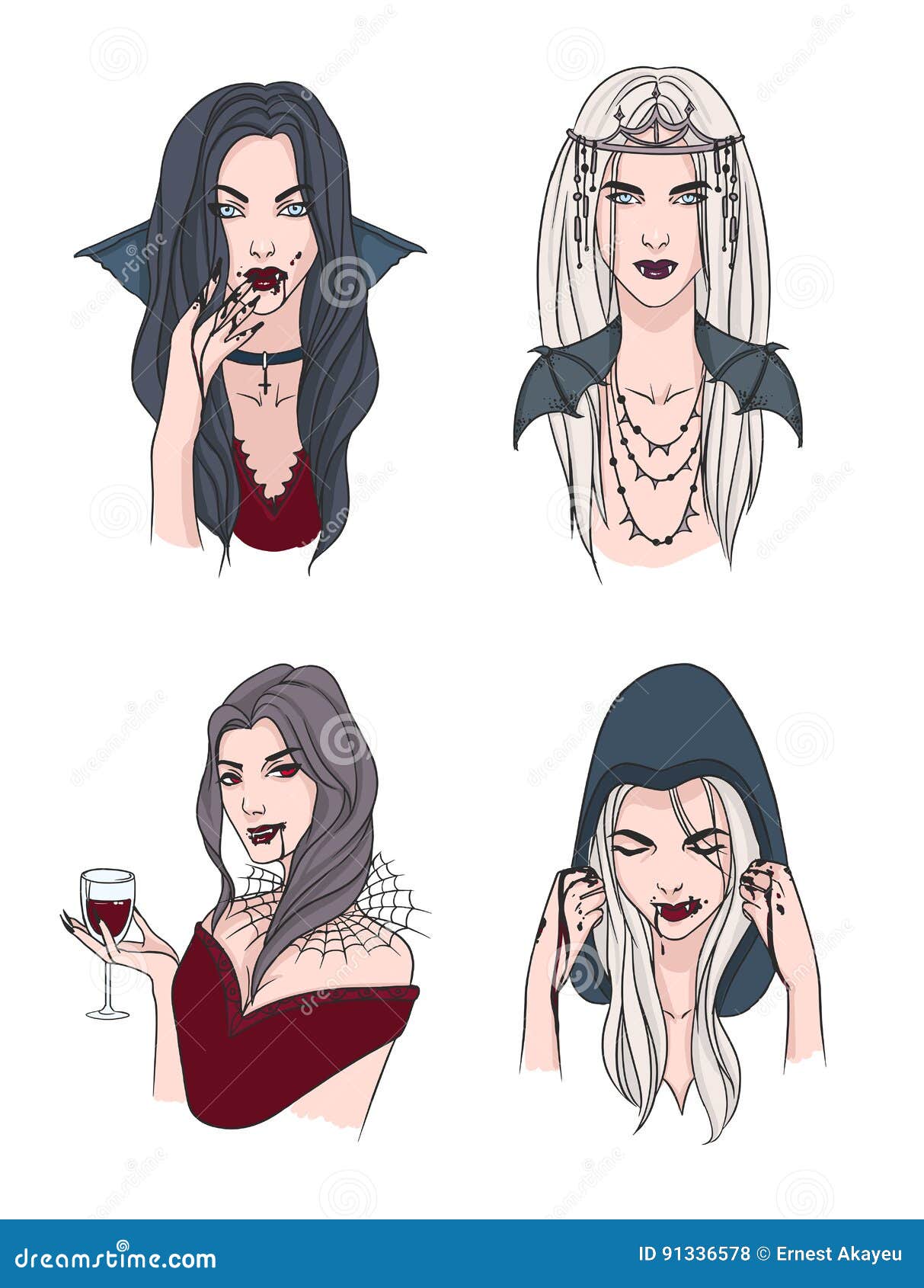 Pretty Female Vampire Cartoon Vector Character | GraphicMama