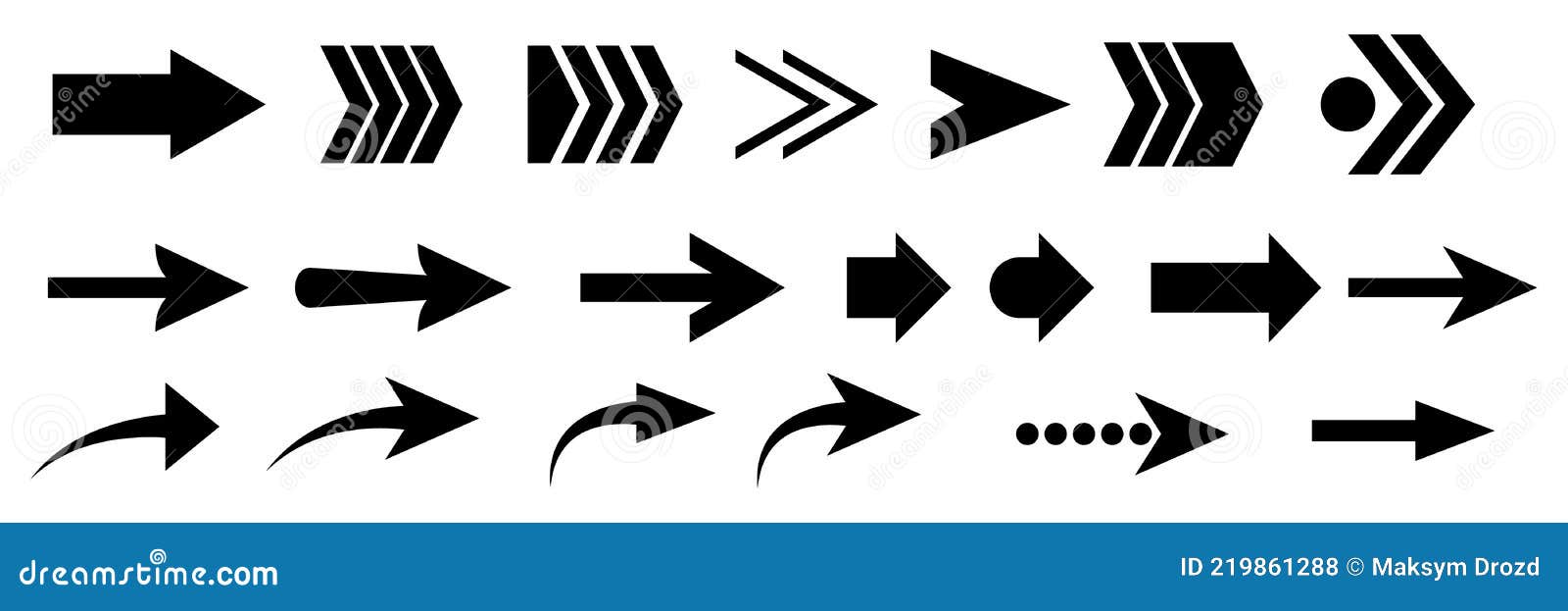set of  arrow icons. collection of pointers.