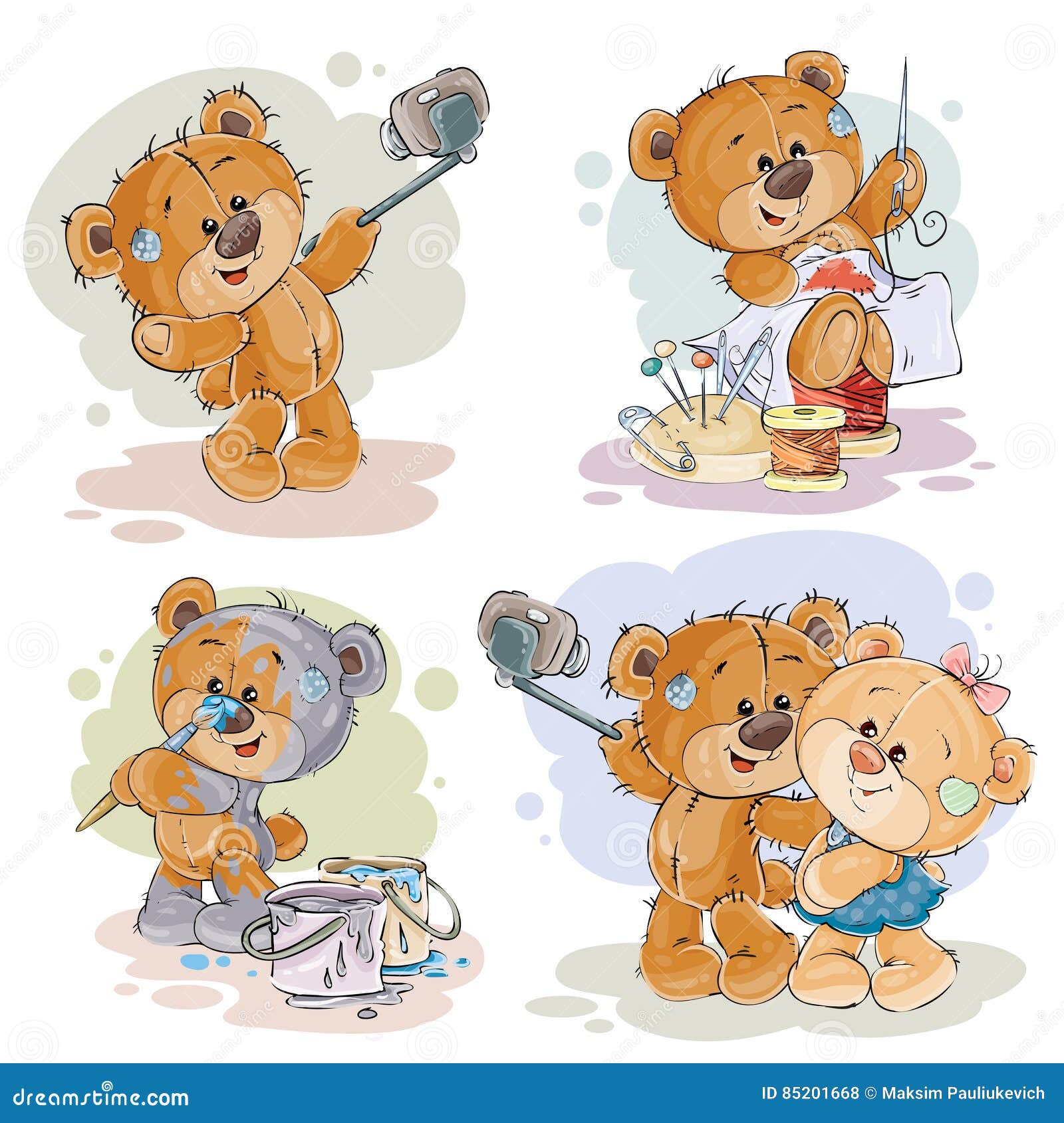 set  clip art s of enamored teddy bears