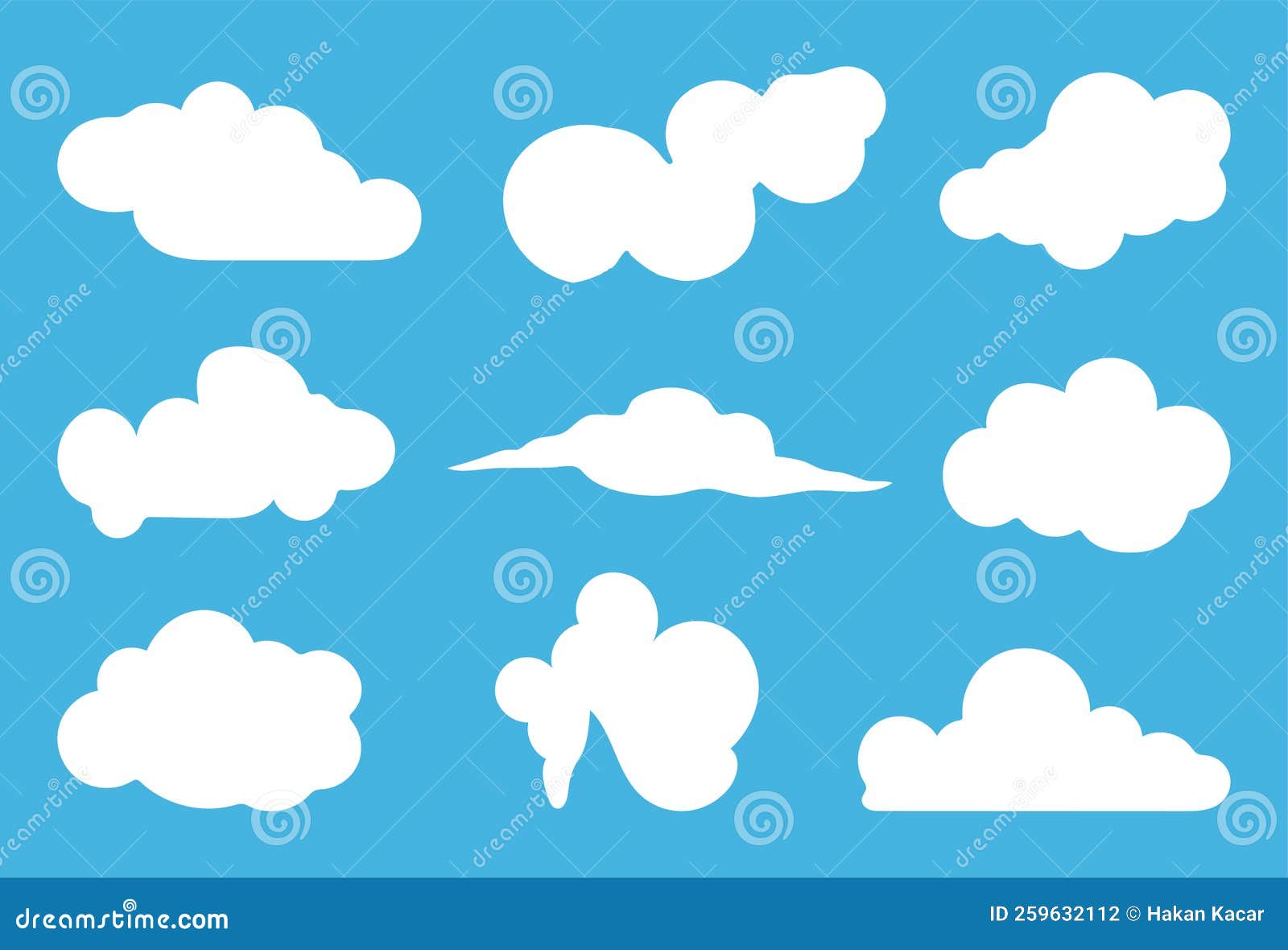 set of  cloud icons