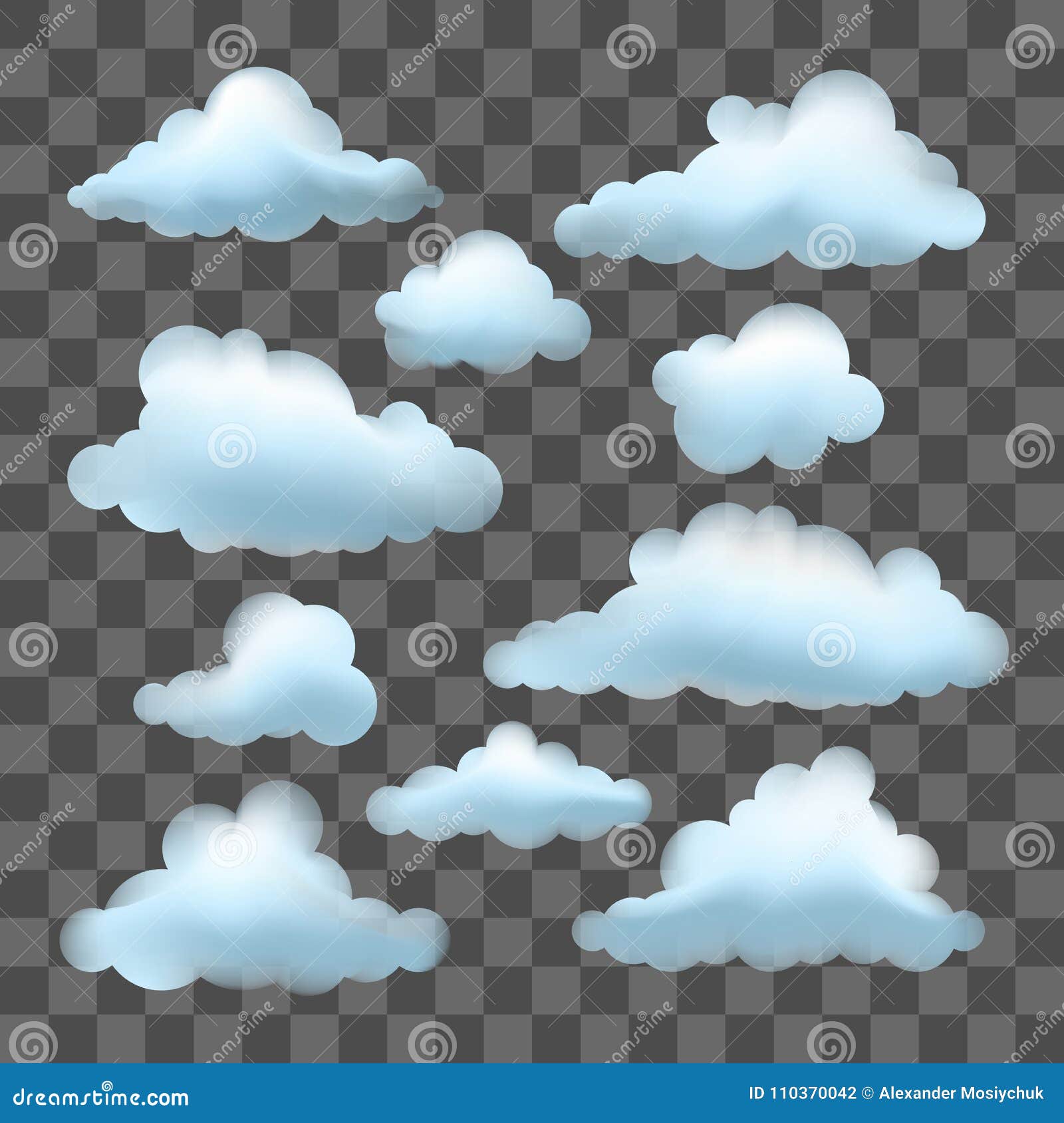 Set of Vector Clouds on Transparent Effect Background. Stock Vector -  Illustration of heaven, pattern: 110370042