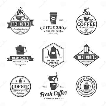 Set of Vector Coffee Shop Labels, Icons and Design Elements Stock ...