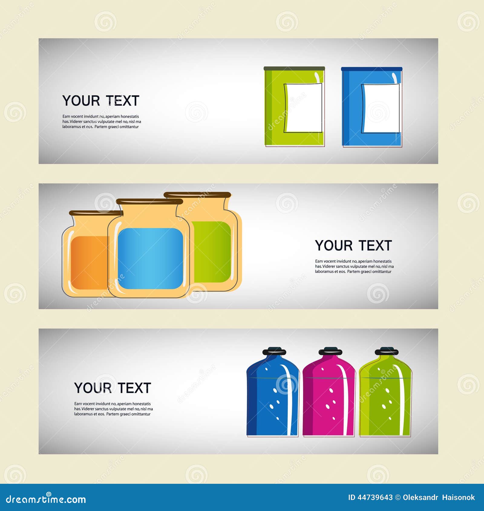 Vector Set Of Containers For Sunscreens, Lotions And Oils With Various