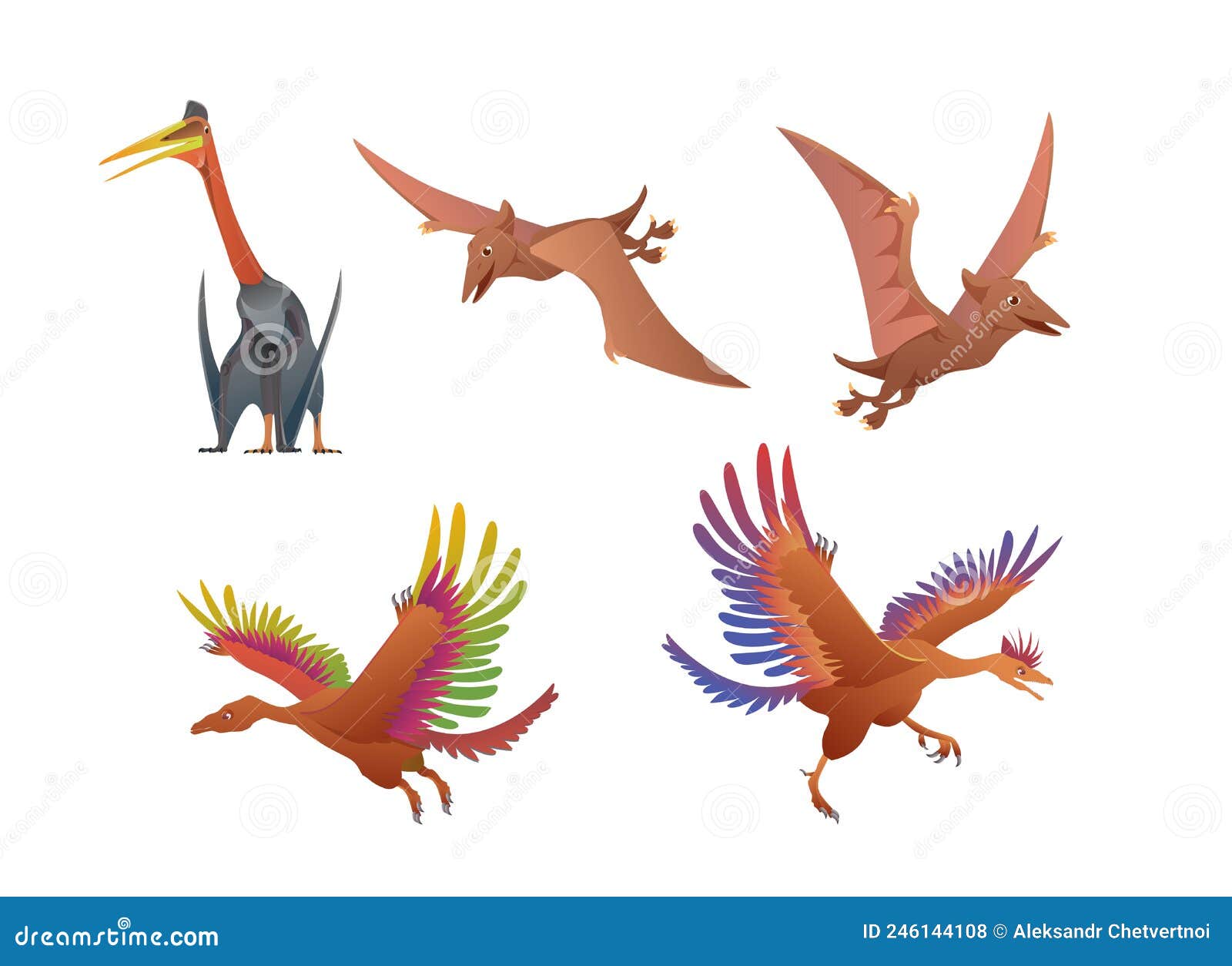 Flying dinosaur pterodactyl Royalty Free Vector Image