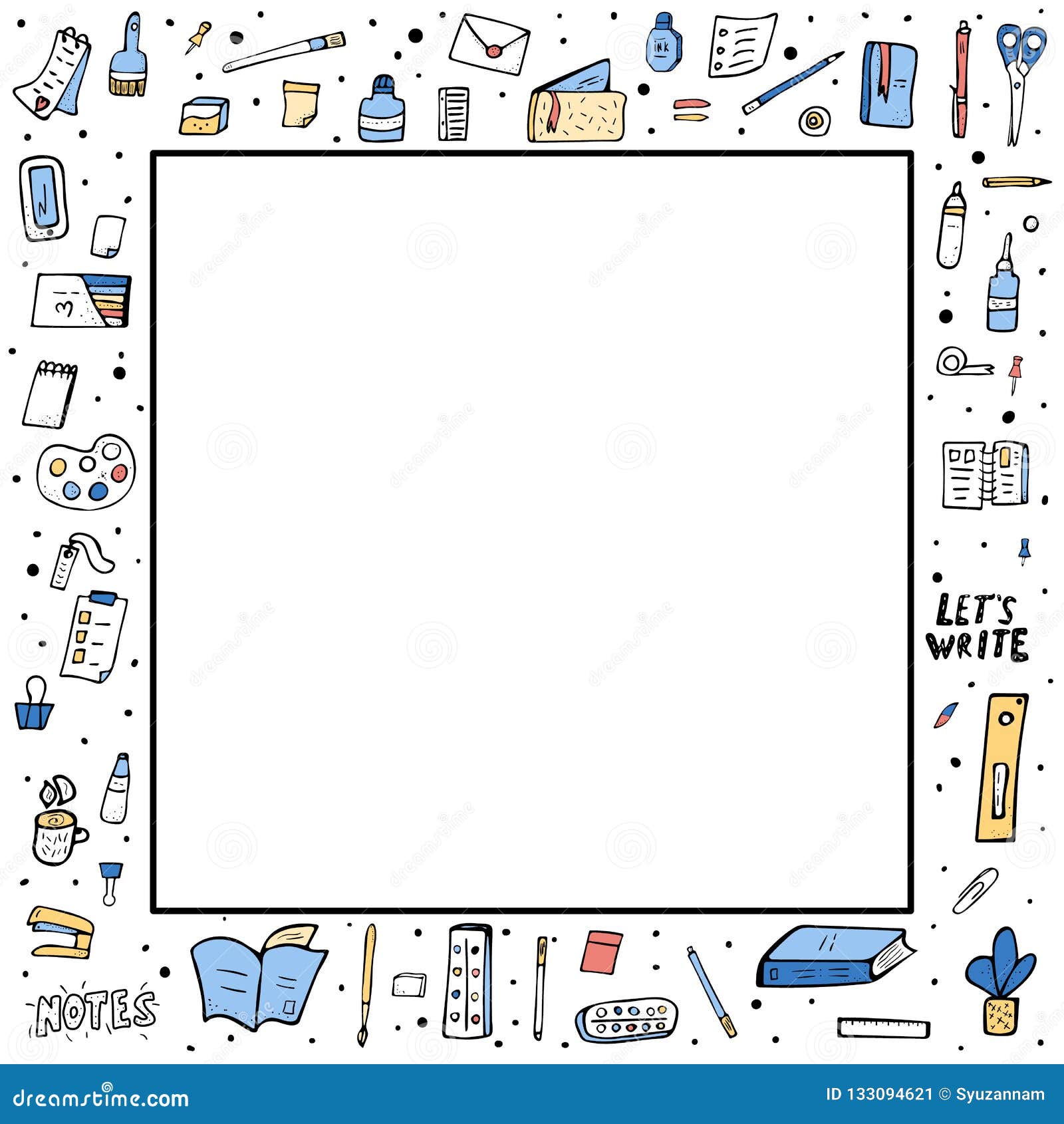 Set of doodle stationery office supplies Vector Image
