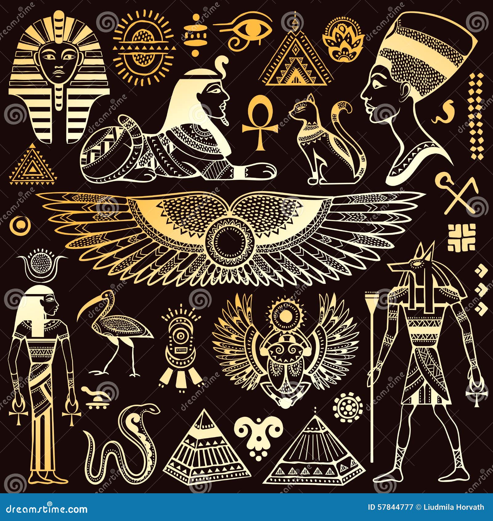 Set Of Vector Egypt Symbols Stock Vector Image 57844777