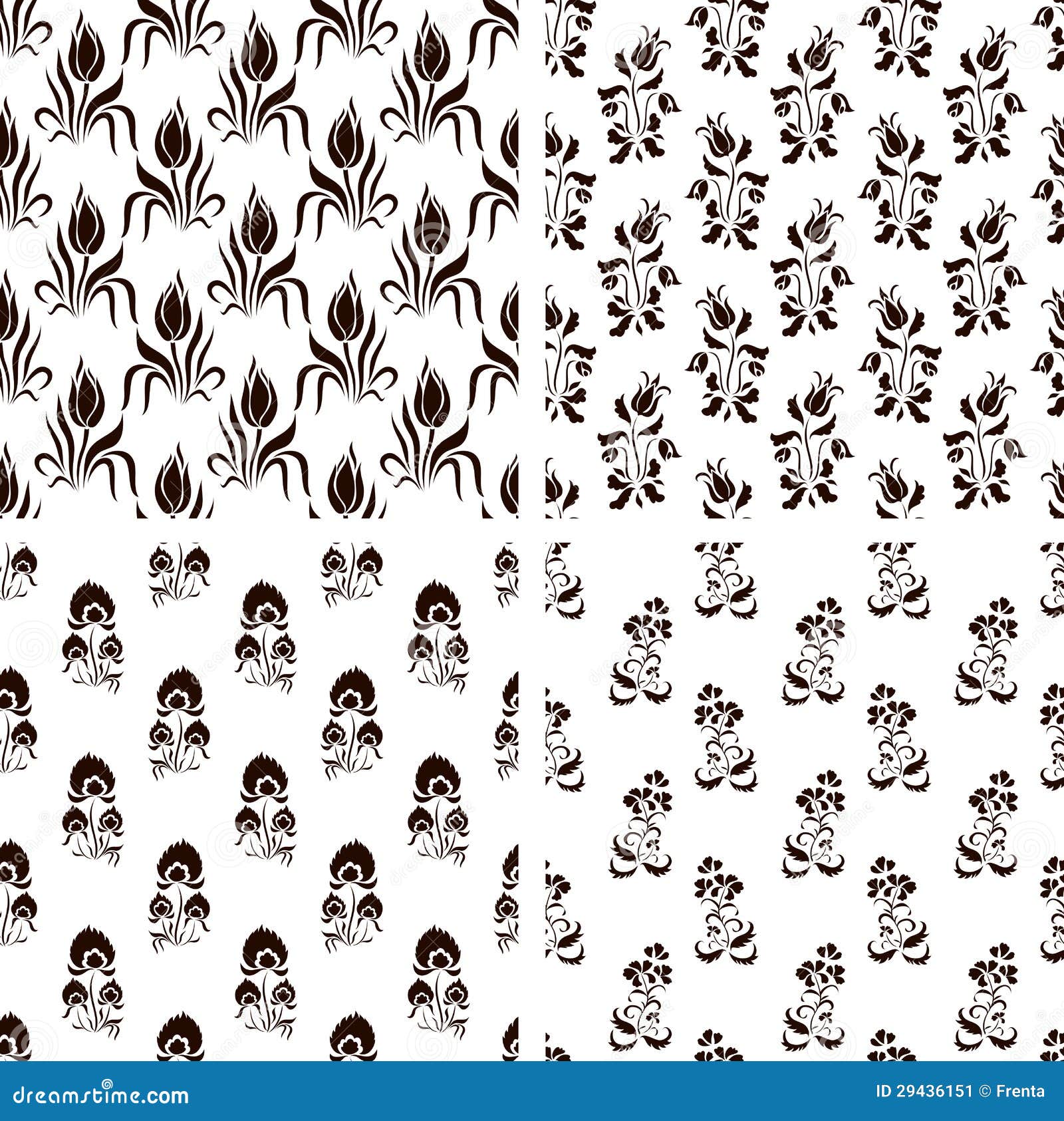 Set of Vector Floral Backgrounds Stock Vector Illustration of season