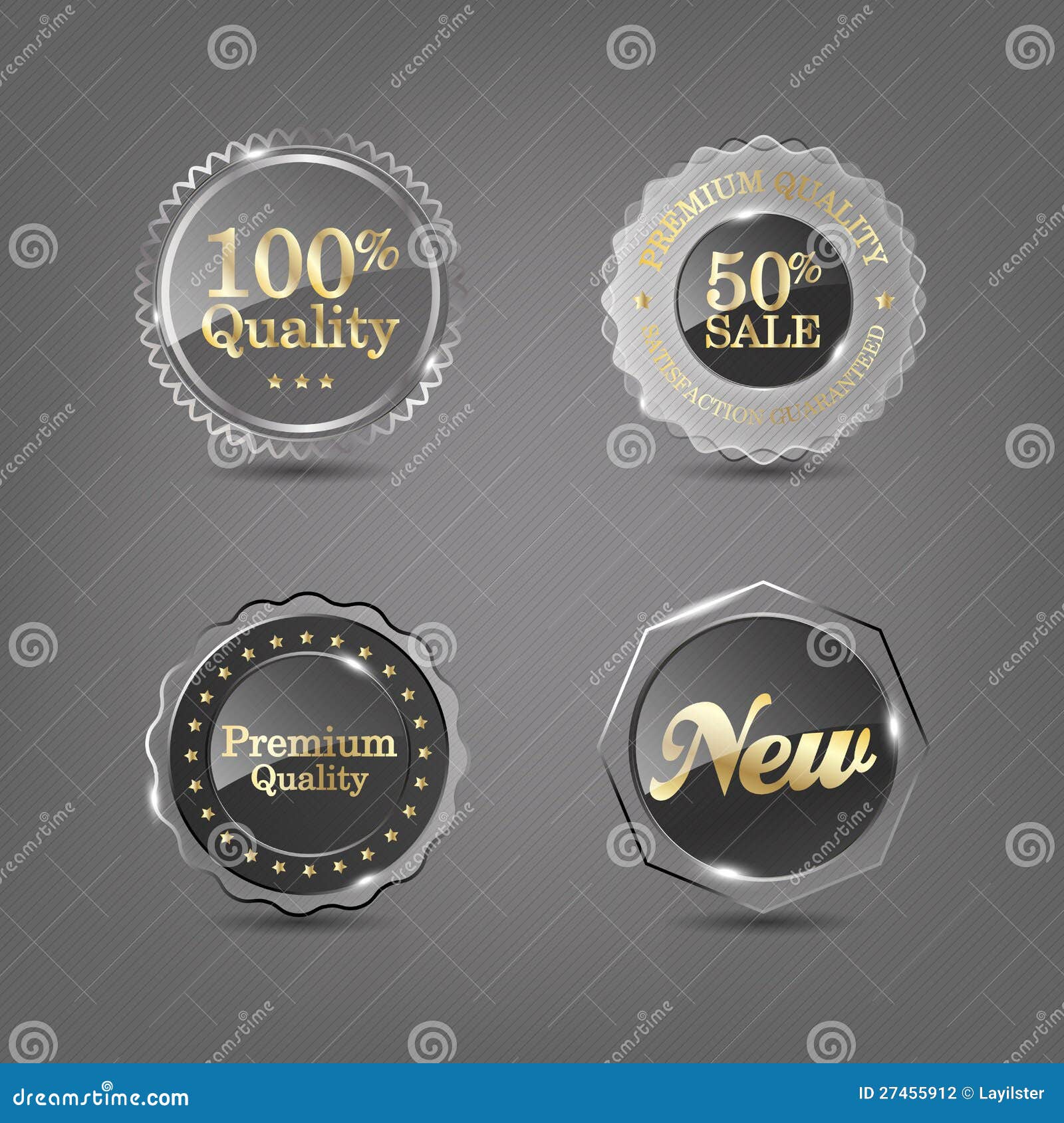 Set of vector glass labels stock vector. Illustration of collection
