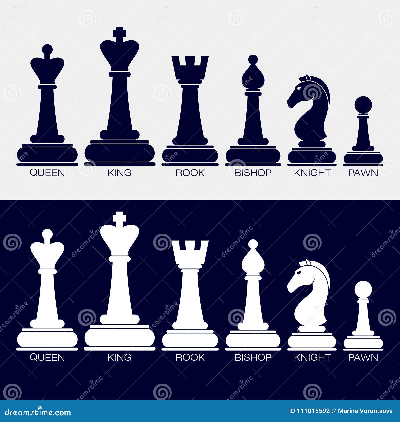 Chess pieces line collection. Chess game icon set. Simple flat set