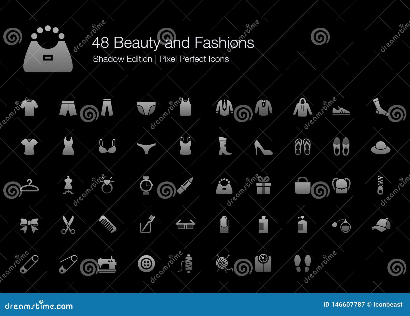 beauty and fashions pixel perfect icons shadow edition.