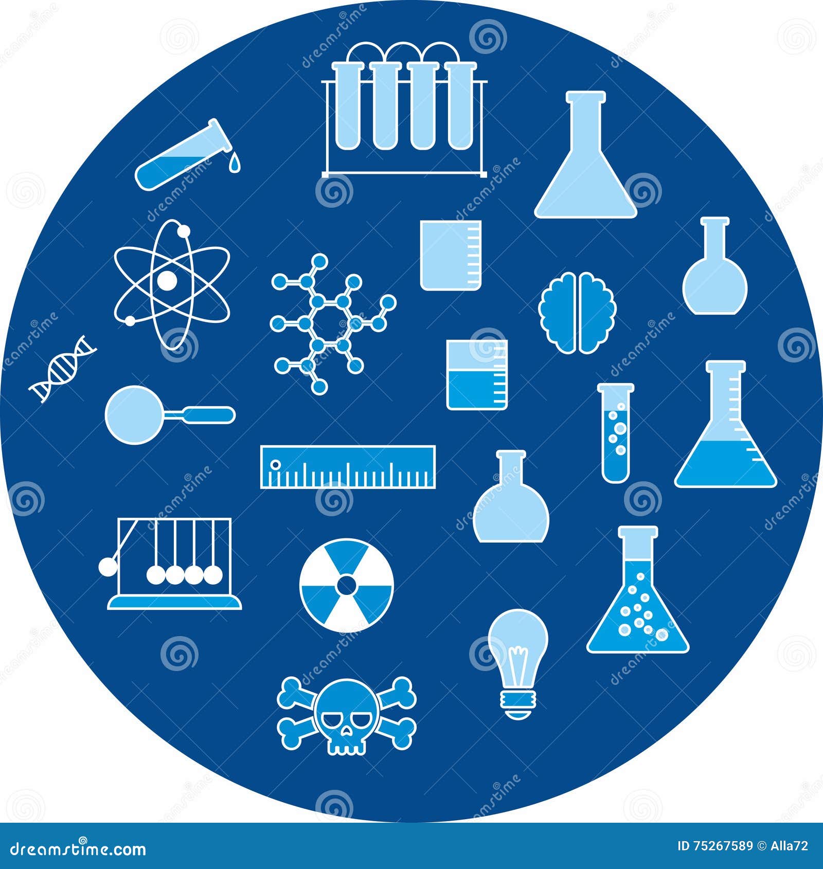 Set of Vector Icons Science and Education Stock Vector Illustration