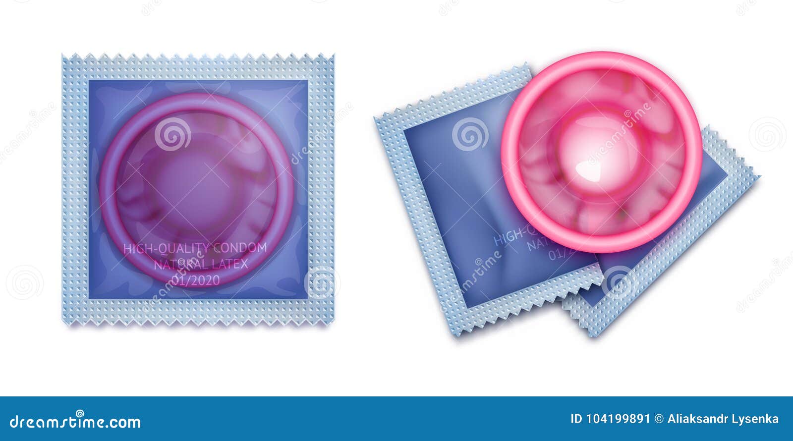 Download Set Of Vector Illustrations Of Pink Latex Condoms In ...