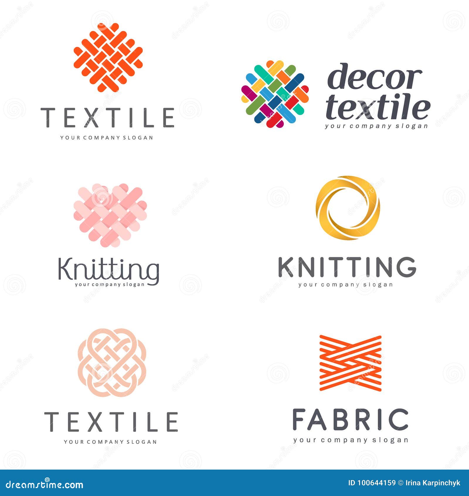 set of  logo  for shop knitting, textile